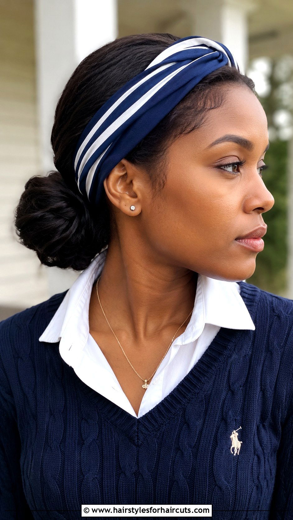 Side Bun With Headband - 25 side bun hairstyles for black hair - 25 side bun hairstyles for black hair