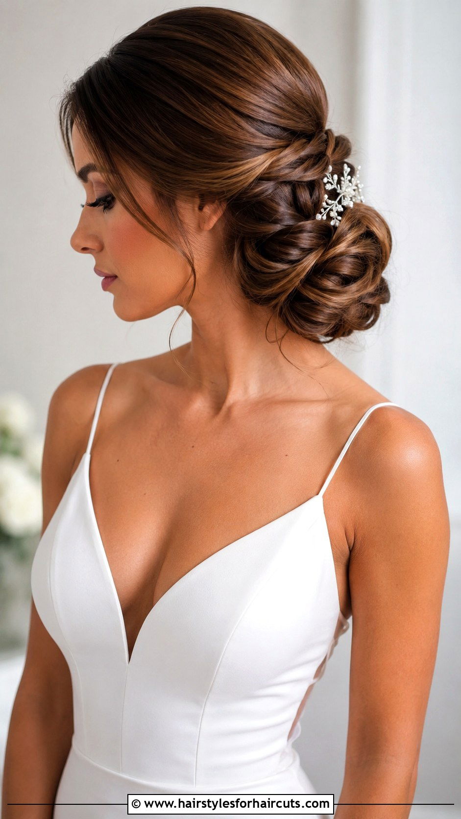 Side Chignon - 25 hair to the side wedding hairstyles - 25 hair to the side wedding hairstyles