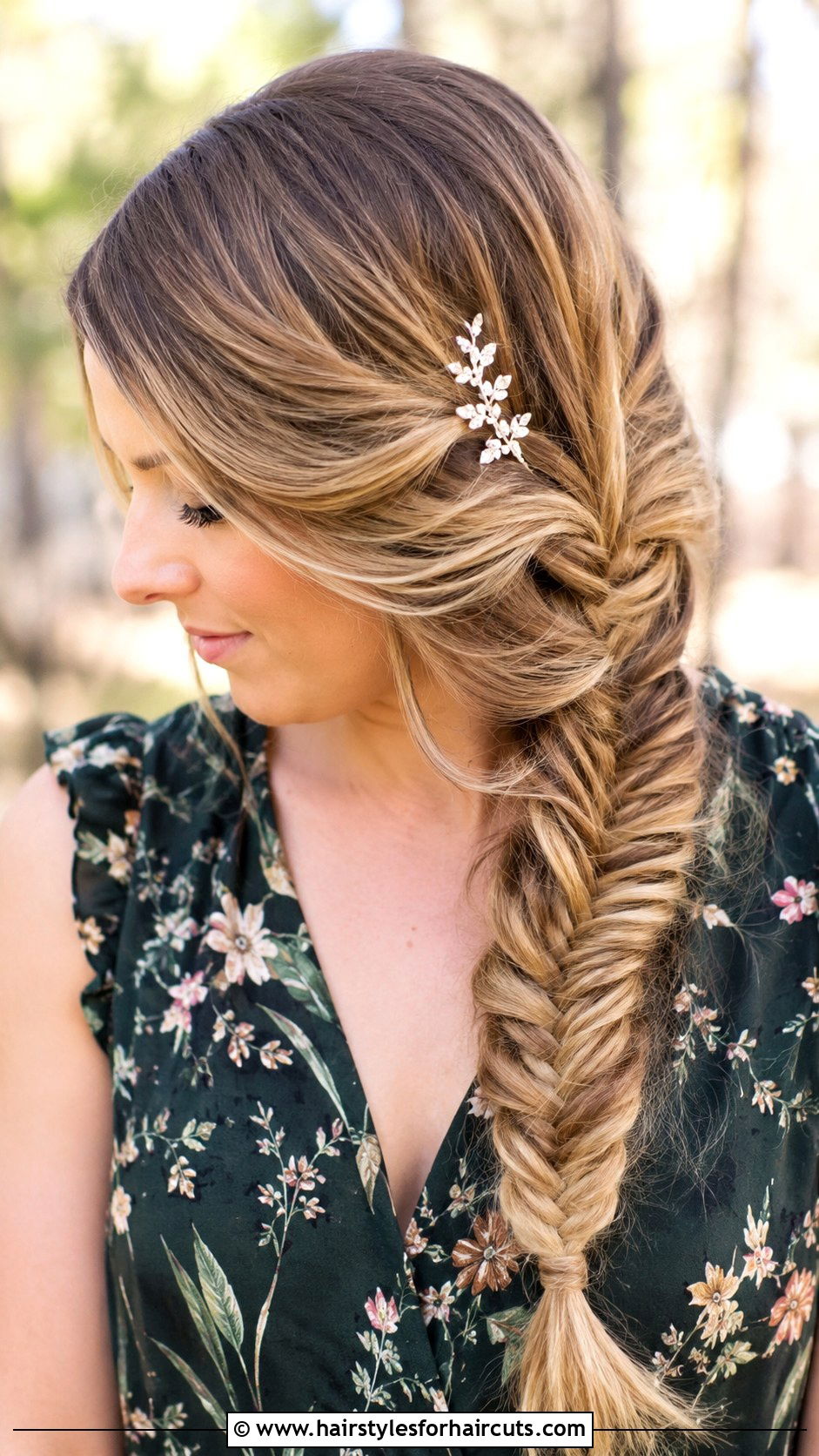 Side Fishtail Braid - 25 wedding long hair hairstyles - 25 wedding long hair hairstyles