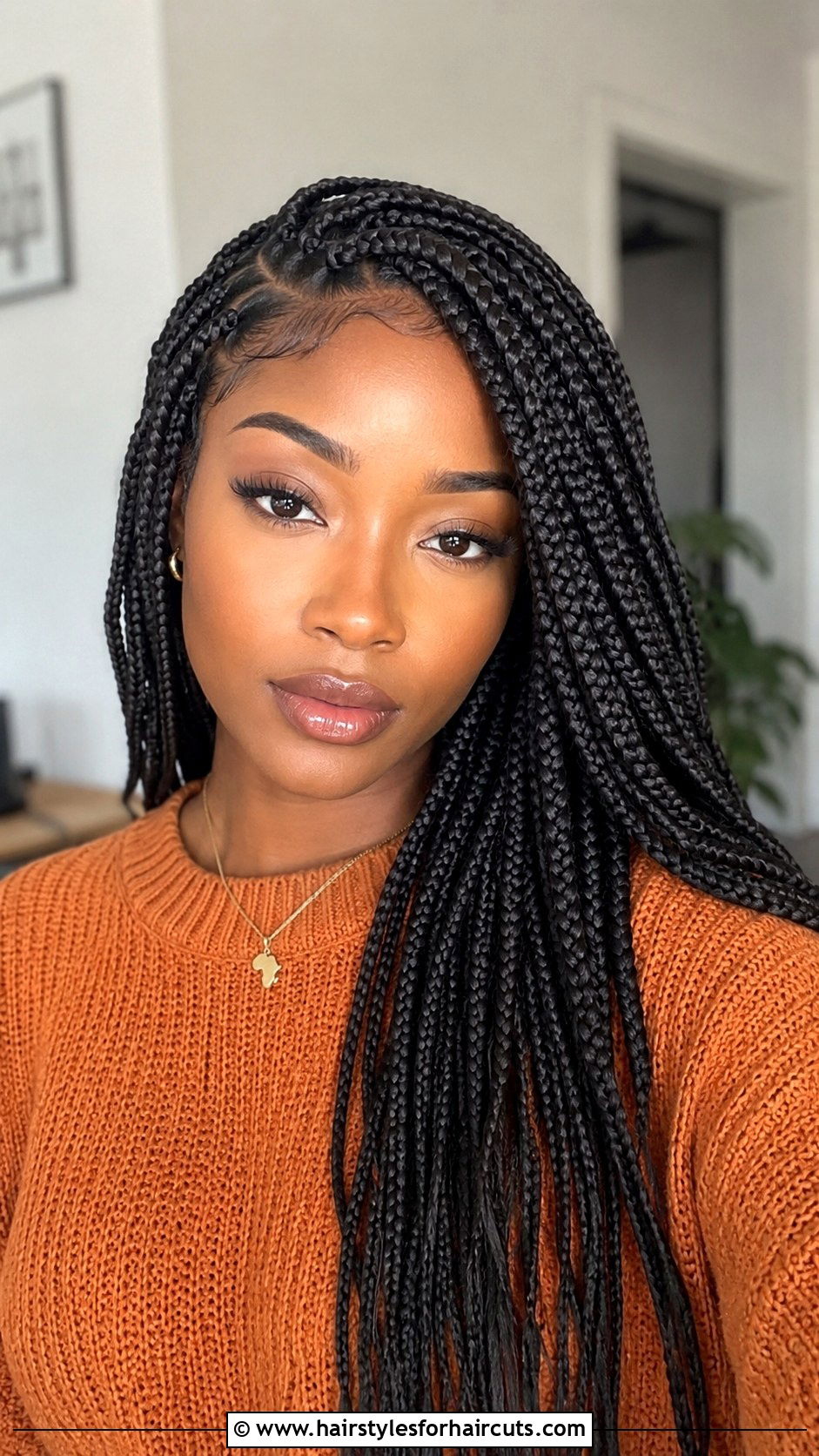 Side Part Box Braids - 25 box braids hairstyles for black hair - 25 box braids hairstyles for black hair
