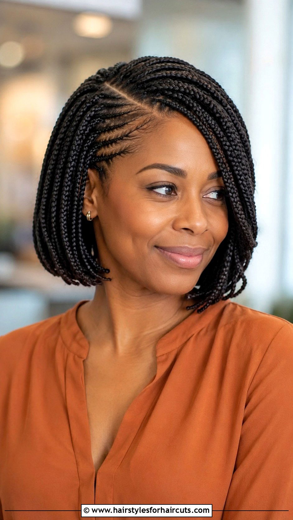 Side Part Braided Bob - 25 black braided hairstyles for short hair - 25 black braided hairstyles for short hair