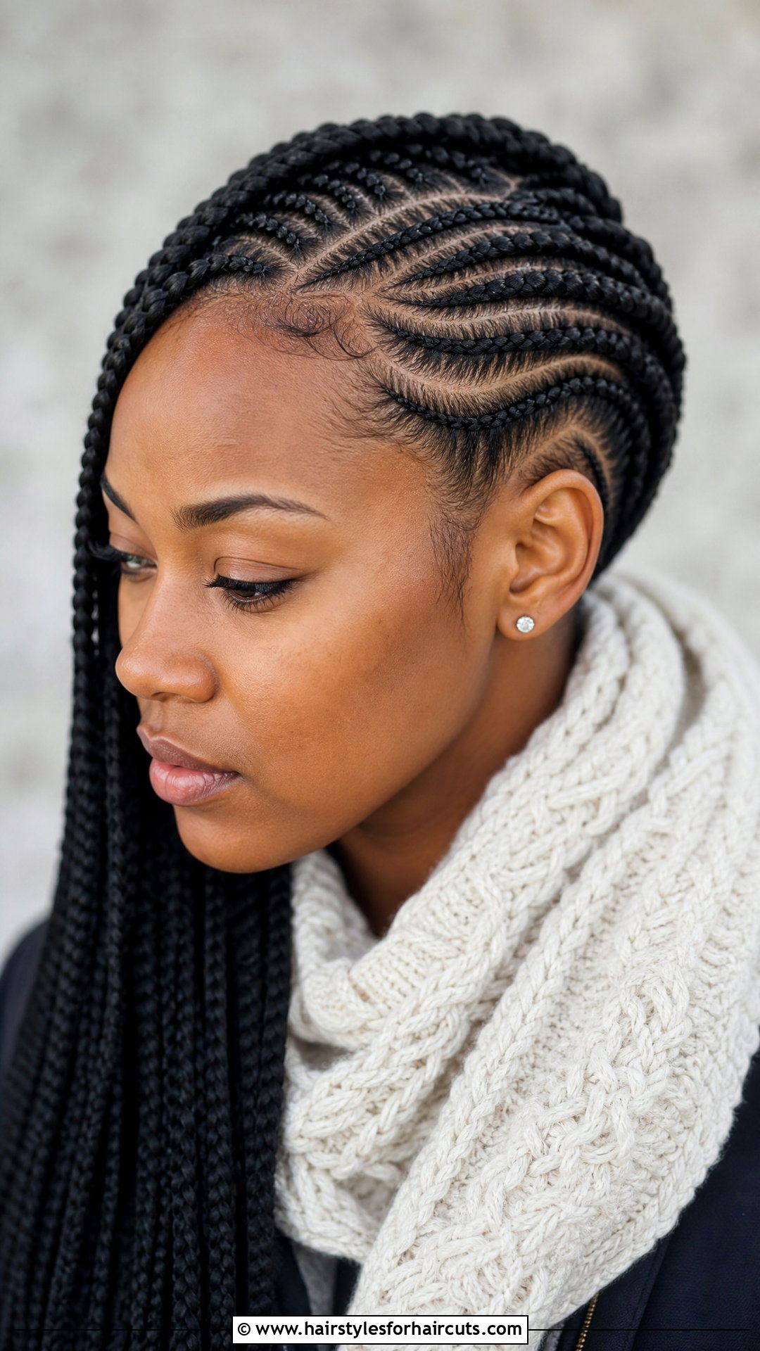 Side Part Braids - 25 winter braid hairstyles for black hair - 25 winter braid hairstyles for black hair