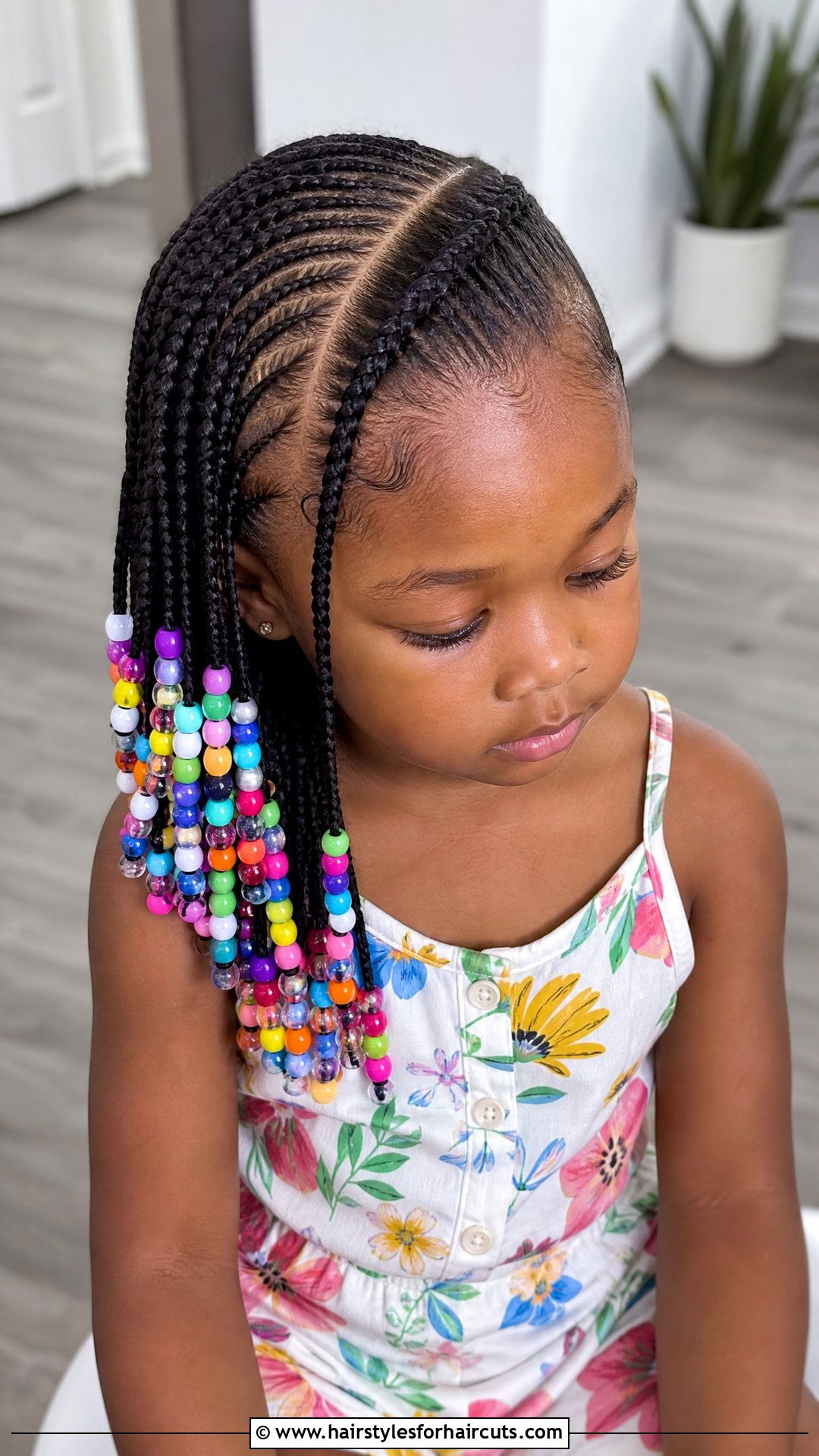 Side Part Cornrows With Beads - 25 little girl braided hairstyles with natural hair - 25 little girl braided hairstyles with natural hair