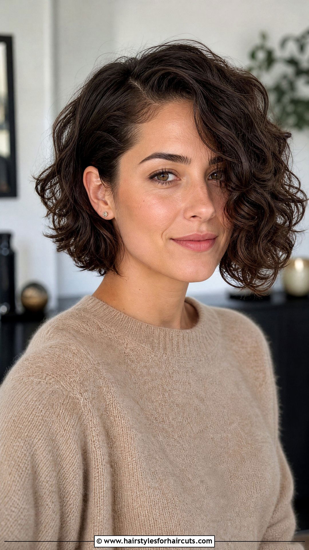 Side Part Curly Bob - 25 curly hair down hairstyles - 25 curly hair down hairstyles