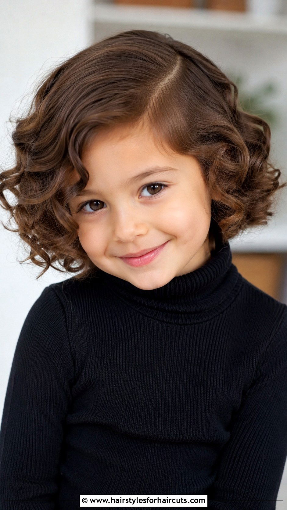 Side Part Curly Bob - 25 curly hair mixed little girl hairstyles - 25 curly hair mixed little girl hairstyles