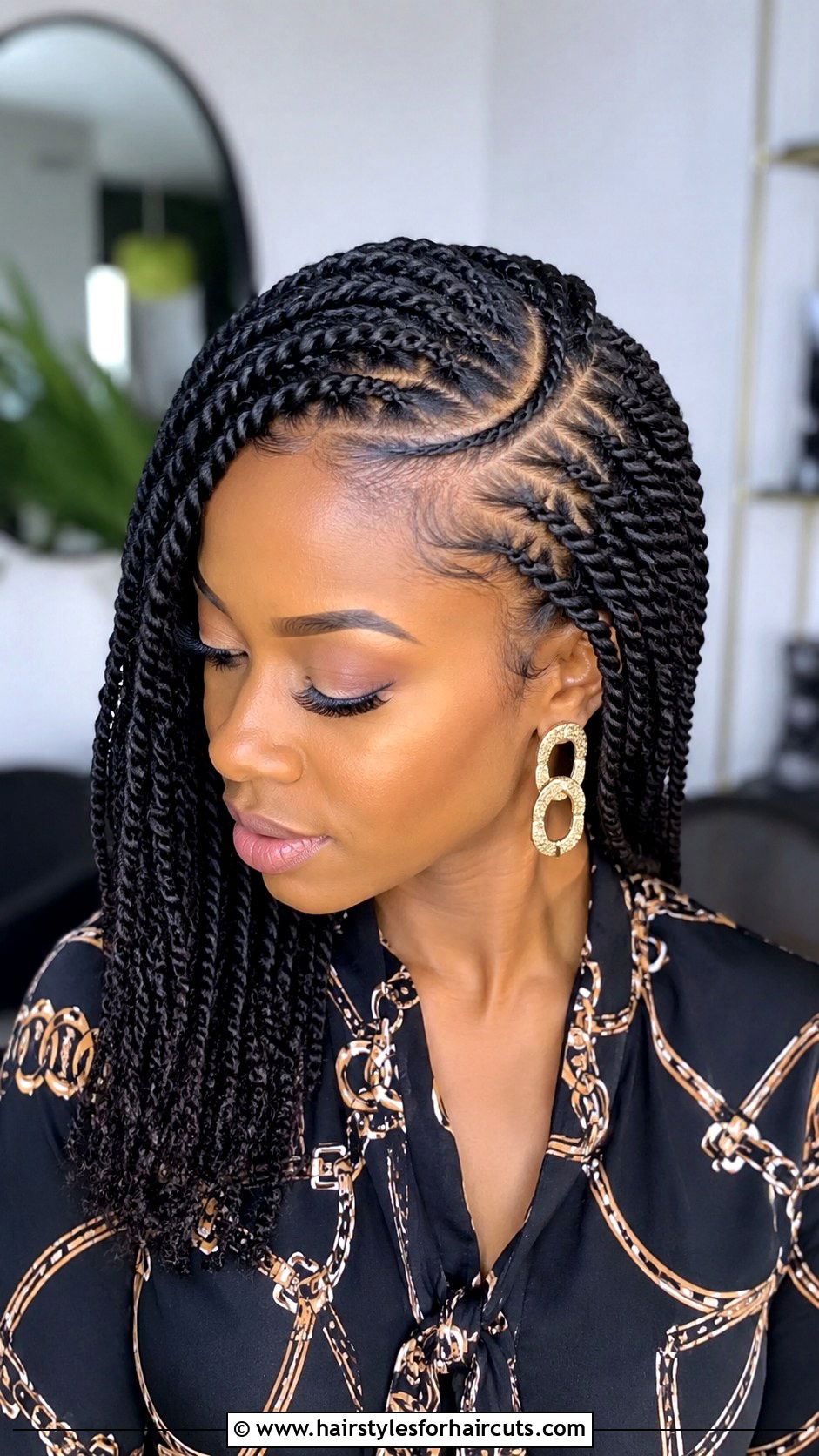 Side Part Flat Twists - 25 natural hair flat twist hairstyles - 25 natural hair flat twist hairstyles
