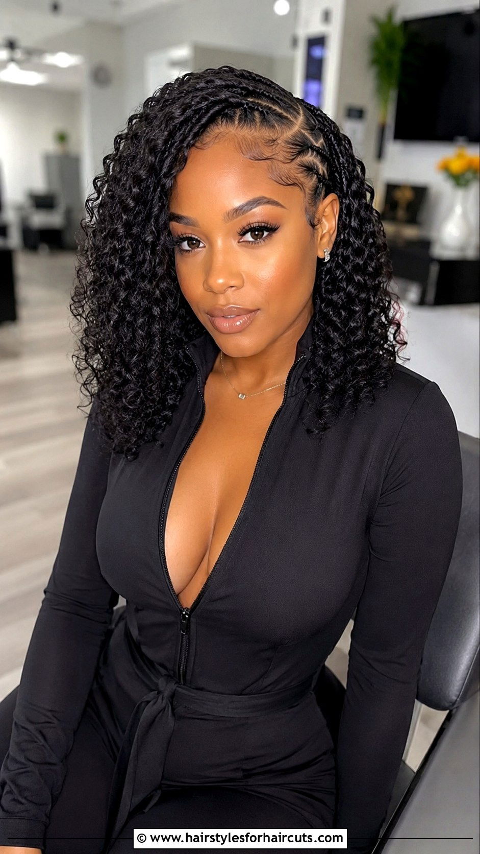Side Part Goddess Braids - 25 goddess braids hairstyles for black hair - 25 goddess braids hairstyles for black hair