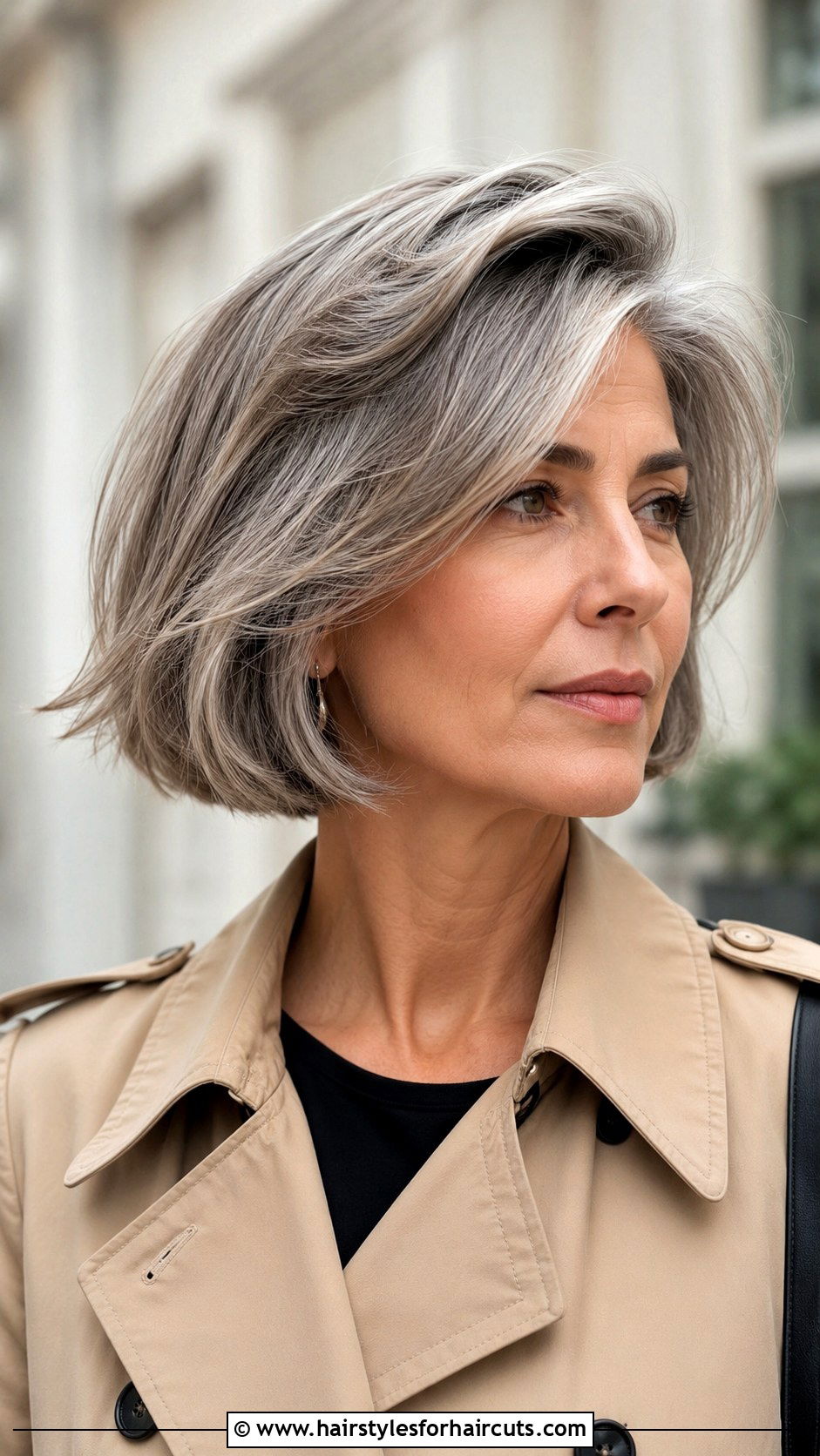 Side Part Grey Bob - 25 bob hairstyles grey hair - 25 bob hairstyles grey hair