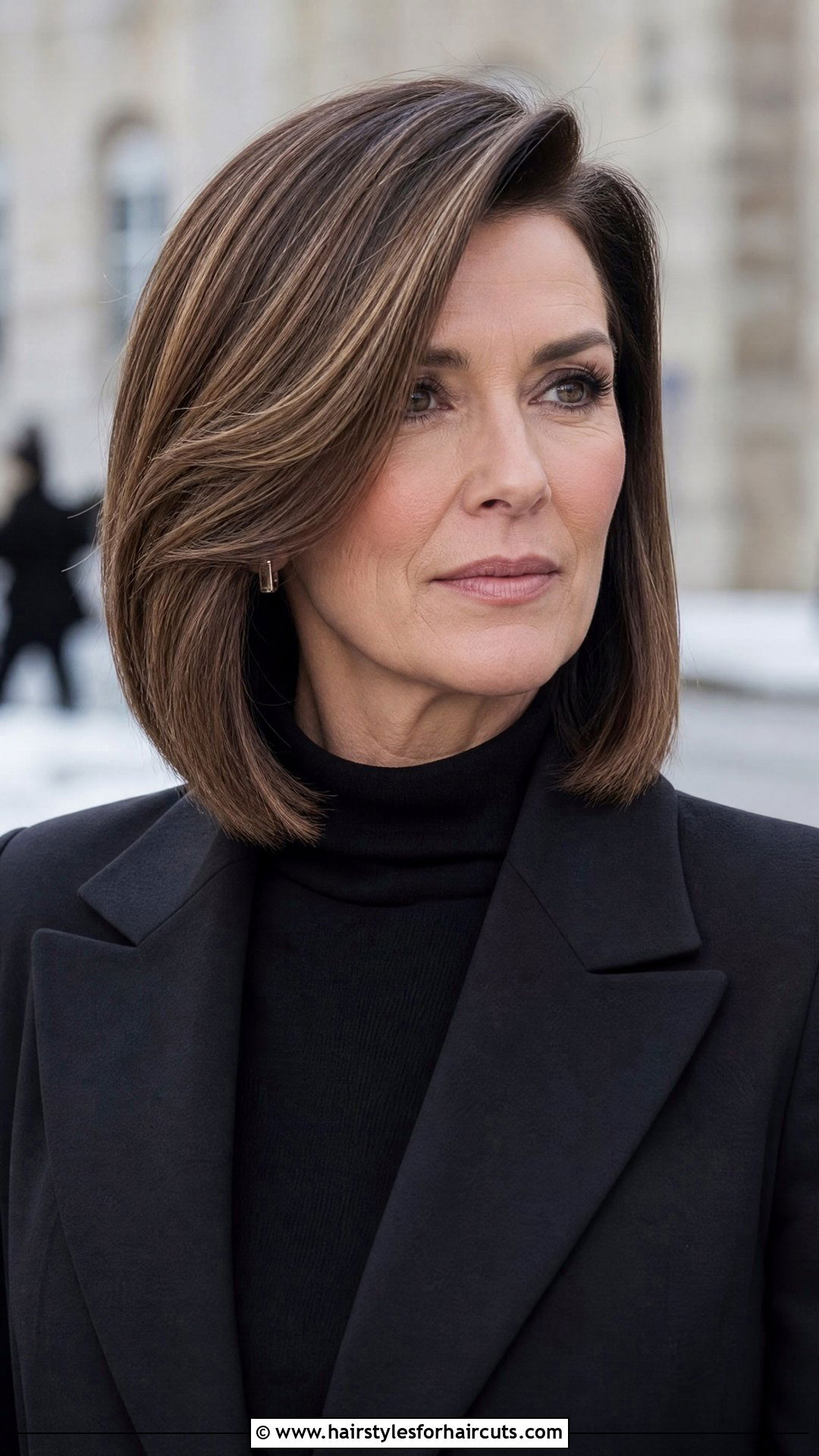 Side Part Lob - 25 current hairstyles for women over 50 - 25 current hairstyles for women over 50