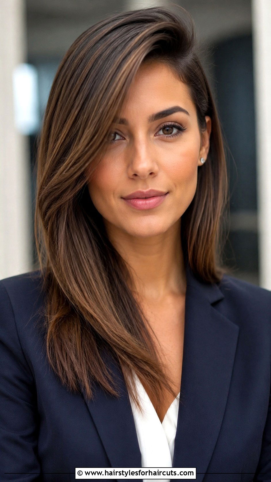 Side Part Long Hair - 25 hairstyles for big head - 25 hairstyles for big head