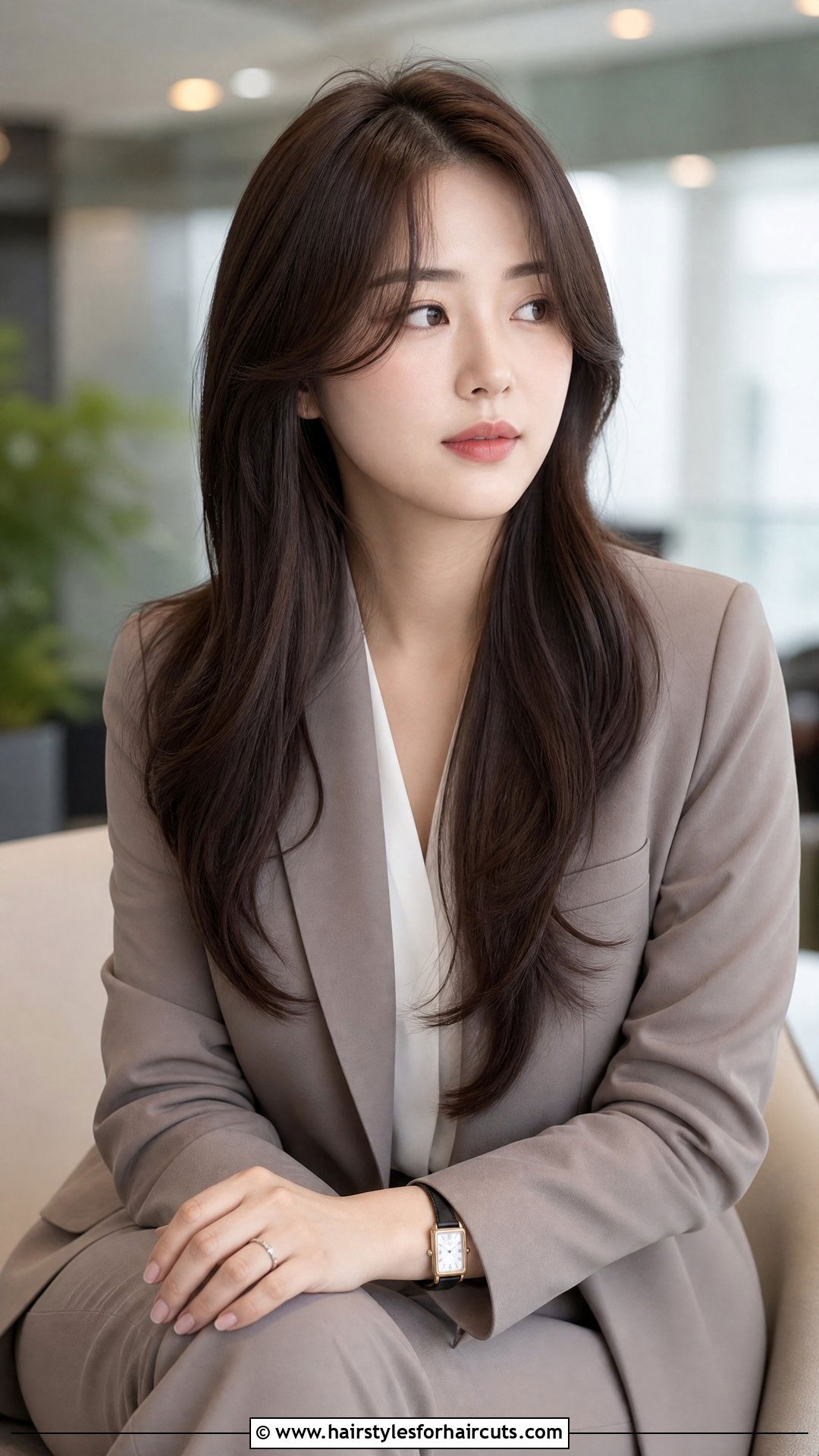 Side Part Long Hair With Bottleneck Bangs - 25 female haircuts for long hair side part - 25 female haircuts for long hair side part