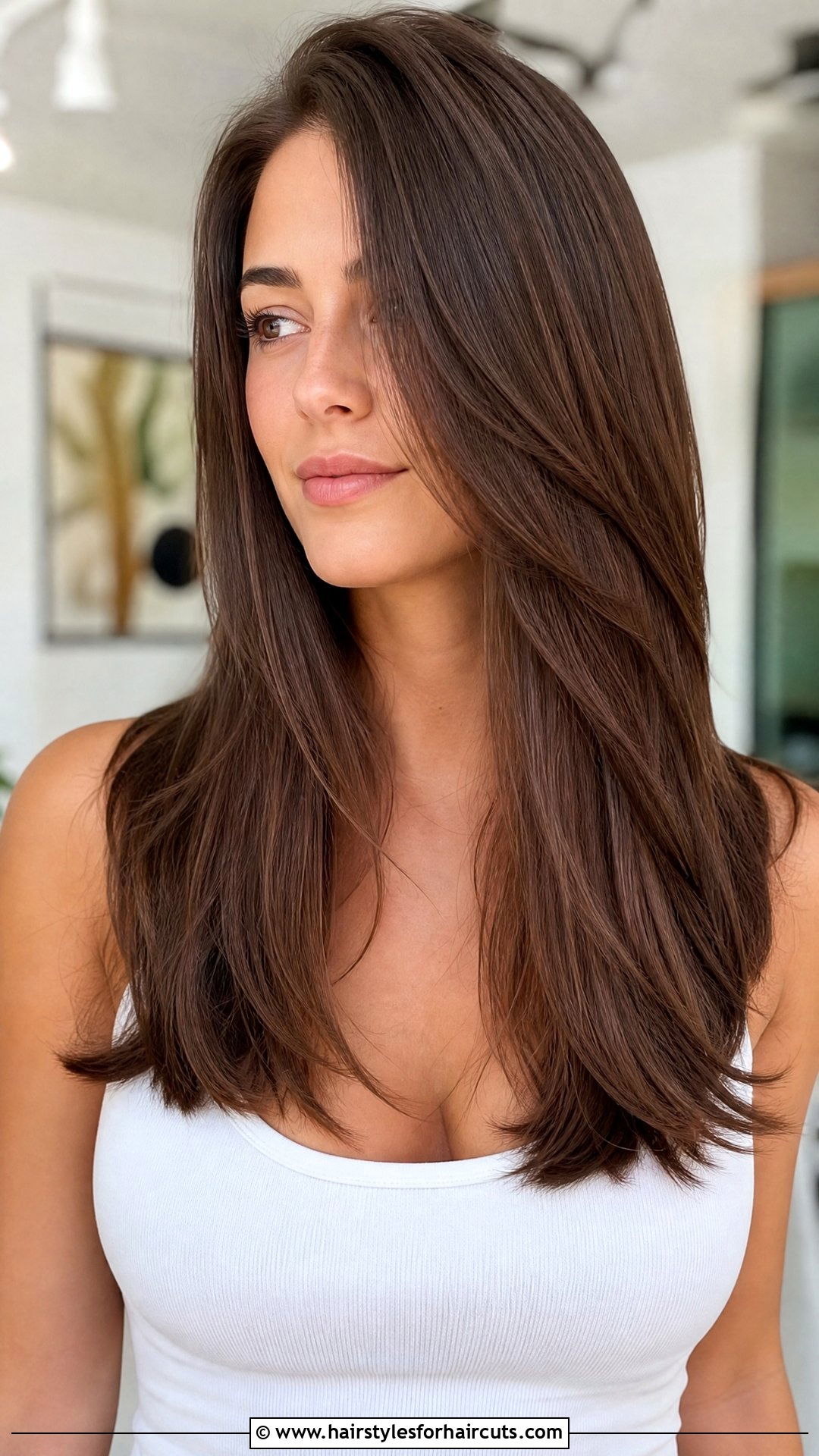 Side Part Long Hair With Invisible Layers - 25 female haircuts for long hair side part - 25 female haircuts for long hair side part