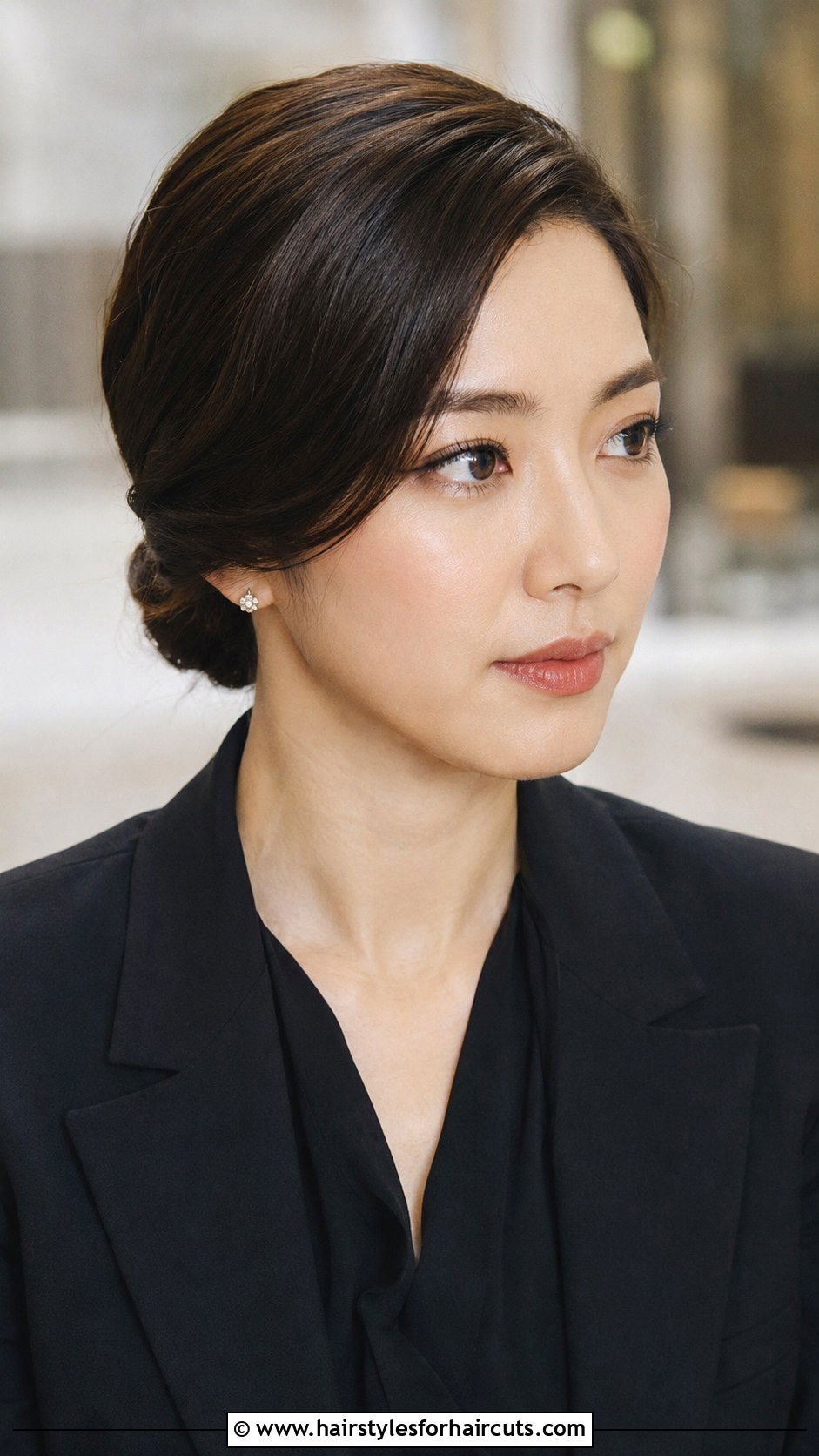 Side Part Low Bun - 25 funeral hairstyles - 25 funeral hairstyles