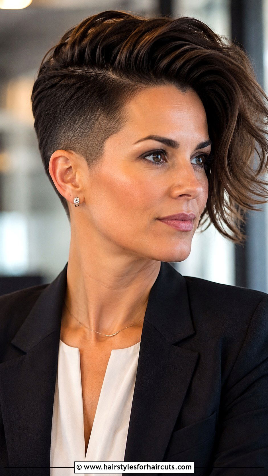 Side Part Pompadour - 25 dike haircuts - 25 dike haircuts