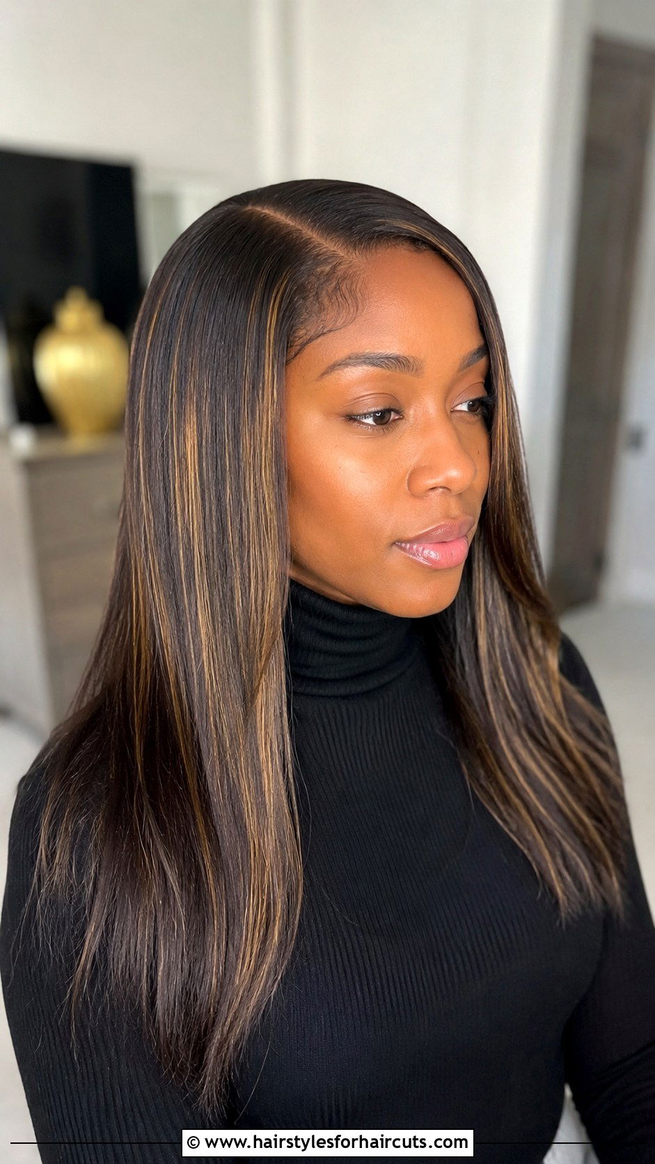 Side Part Straight Sew In With Babylights - 25 side part straight hair sew in hairstyles - 25 side part straight hair sew in hairstyles