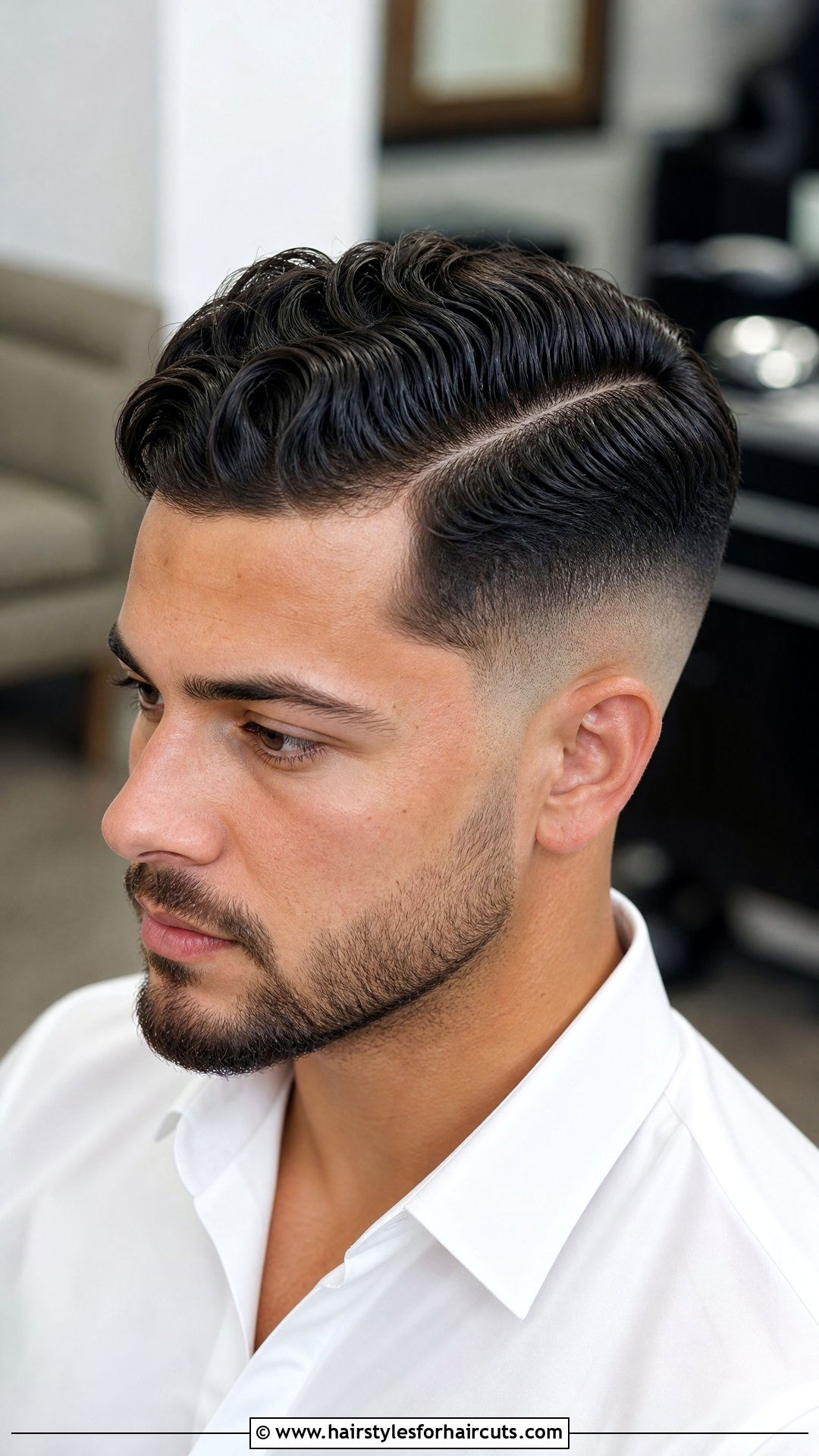 Side Part Wavy Hair Fade - 25 wavy hair fade haircuts - 25 wavy hair fade haircuts