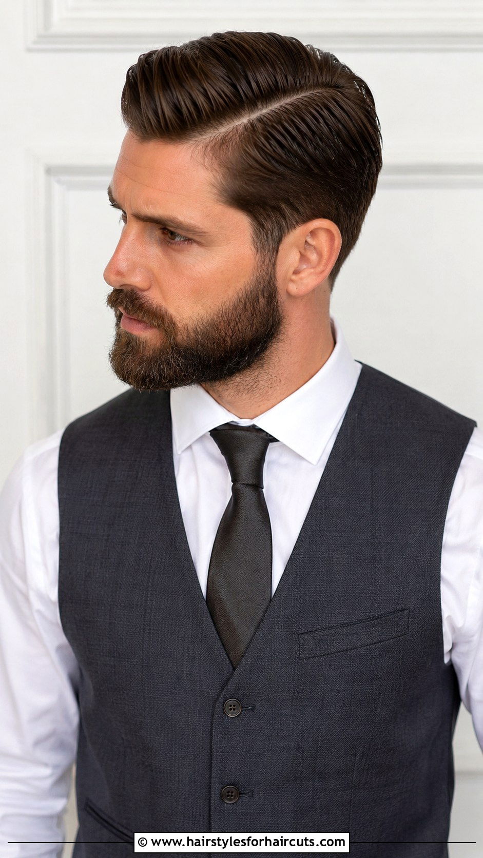 Side Part With Beard - 25 bear haircuts - 25 bear haircuts