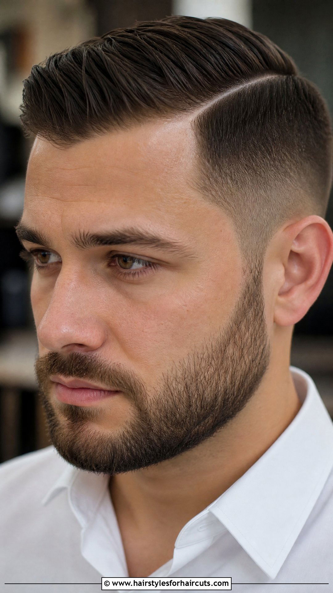 Side Part With Short Beard - 25 haircuts and beard trims - 25 haircuts and beard trims