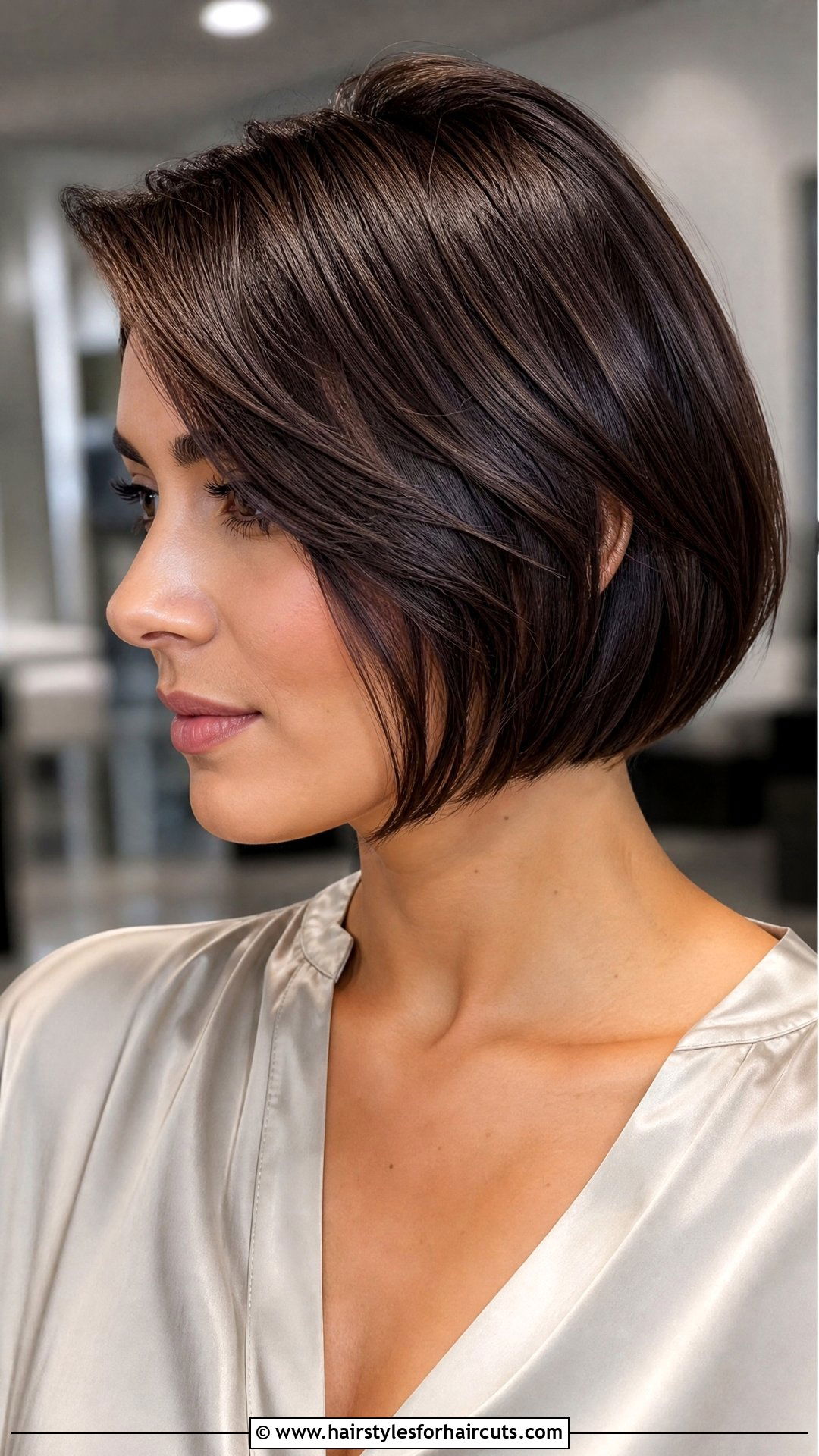 Side Parted Angled Bob - 25 hairstyles for thinning hair in front woman - 25 hairstyles for thinning hair in front woman