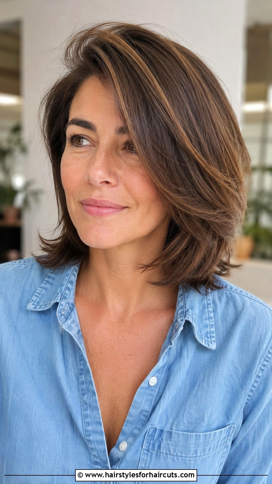 Side Parted Layered Lob - 25 haircuts for square face female - 25 haircuts for square face female