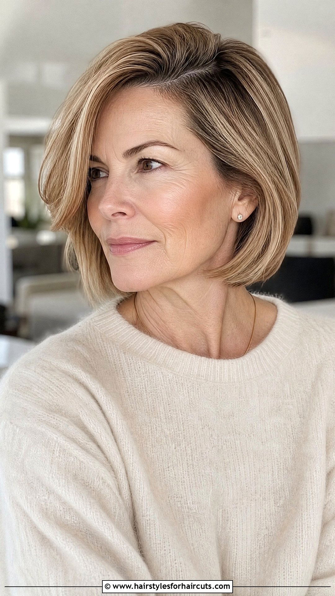 Side Parted Medium Bob - 25 medium haircuts for women with thin hair - 25 medium haircuts for women with thin hair