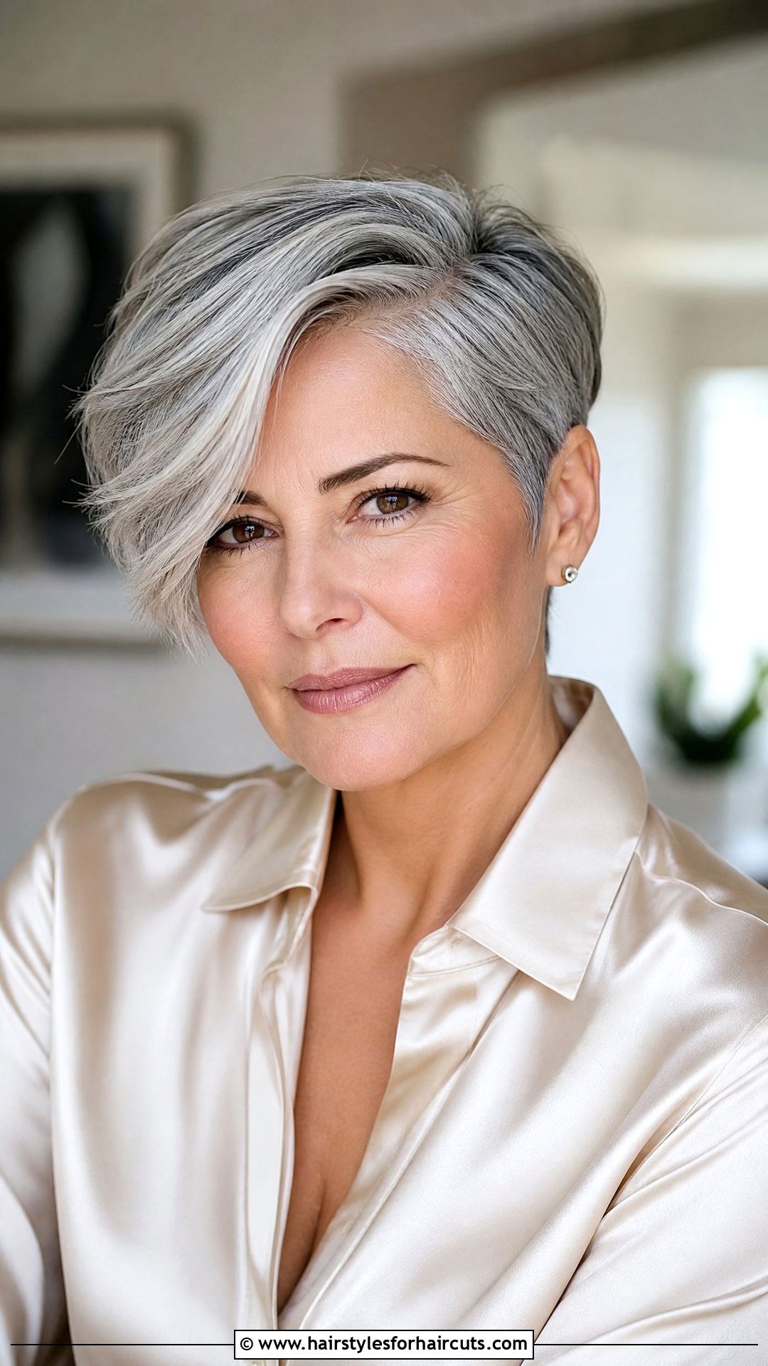 Side Parted Pixie For Gray Hair - 25 pixie haircuts for gray hair - 25 pixie haircuts for gray hair
