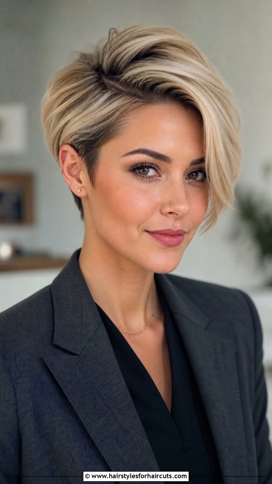 Side Parted Pixie Haircut - 25 pixie short haircuts for thin hair - 25 pixie short haircuts for thin hair