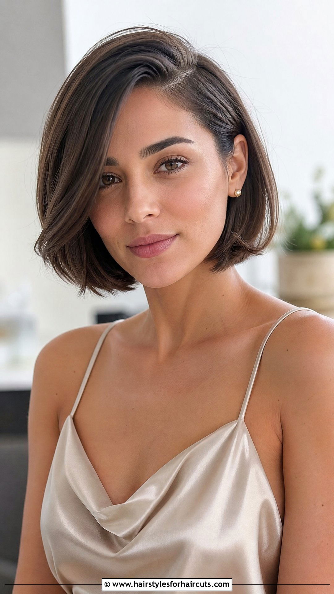 Side Parted Short Bob - 25 round face short haircuts - 25 round face short haircuts