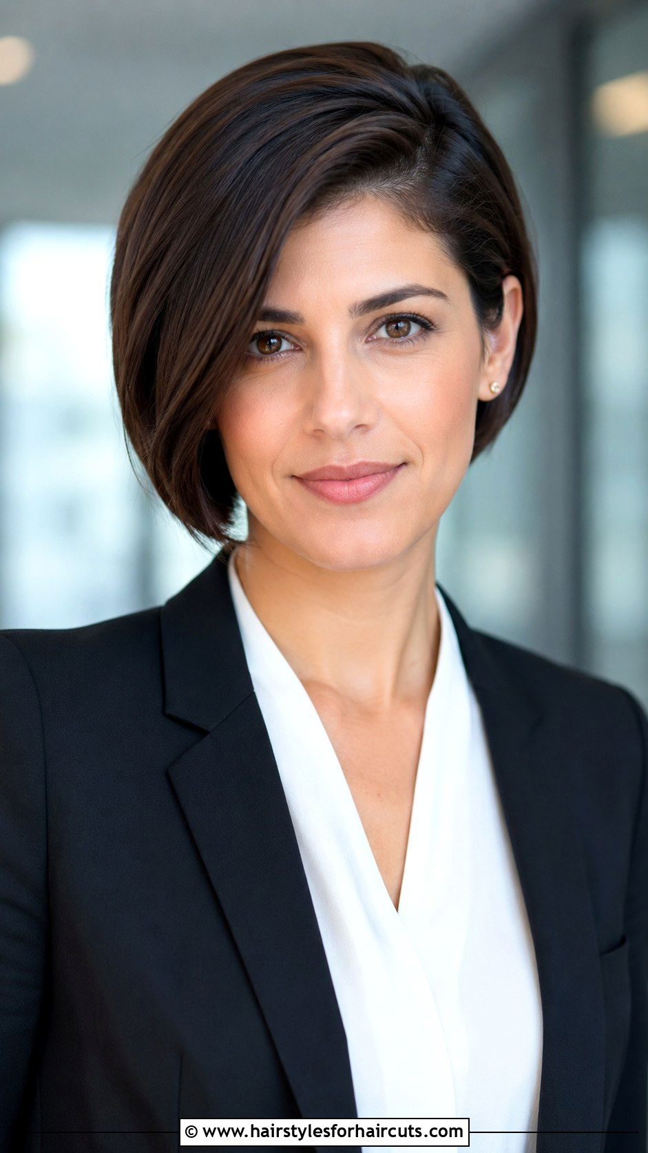 Side Parted Short Bob - 25 hairstyles for women over 50 fine hair - 25 hairstyles for women over 50 fine hair