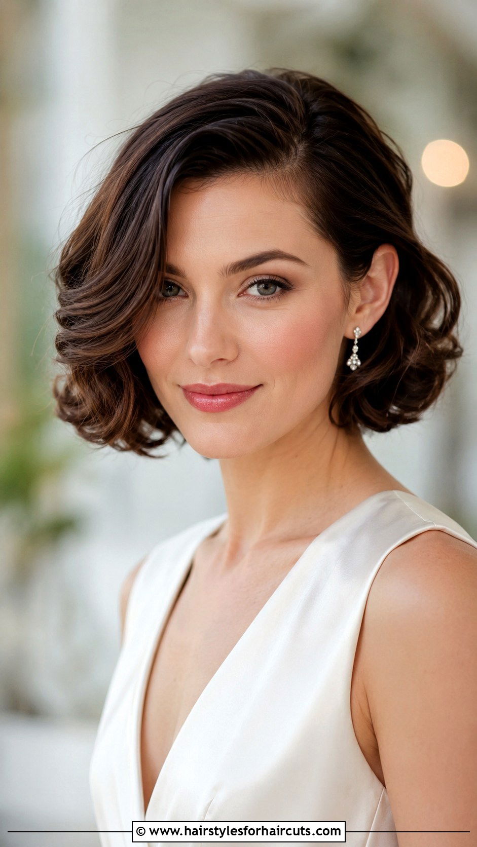 Side Parted Short Bridal Bob - 25 bridal short hairstyles - 25 bridal short hairstyles