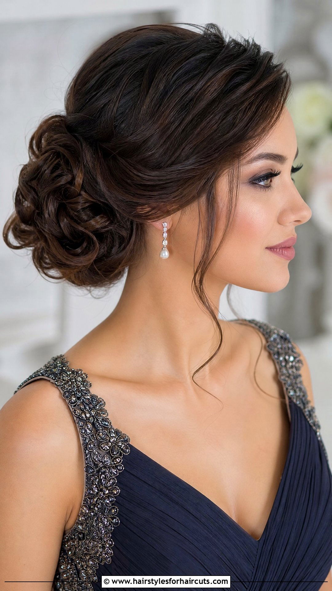 Side Parted Wedding Bun - 25 bun hairstyles for wedding - 25 bun hairstyles for wedding