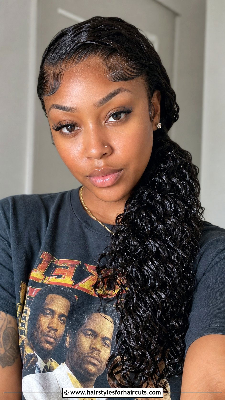 Side Ponytail With Water Wave Weave - 25 quick easy hairstyles black hair with weave - 25 quick easy hairstyles black hair with weave