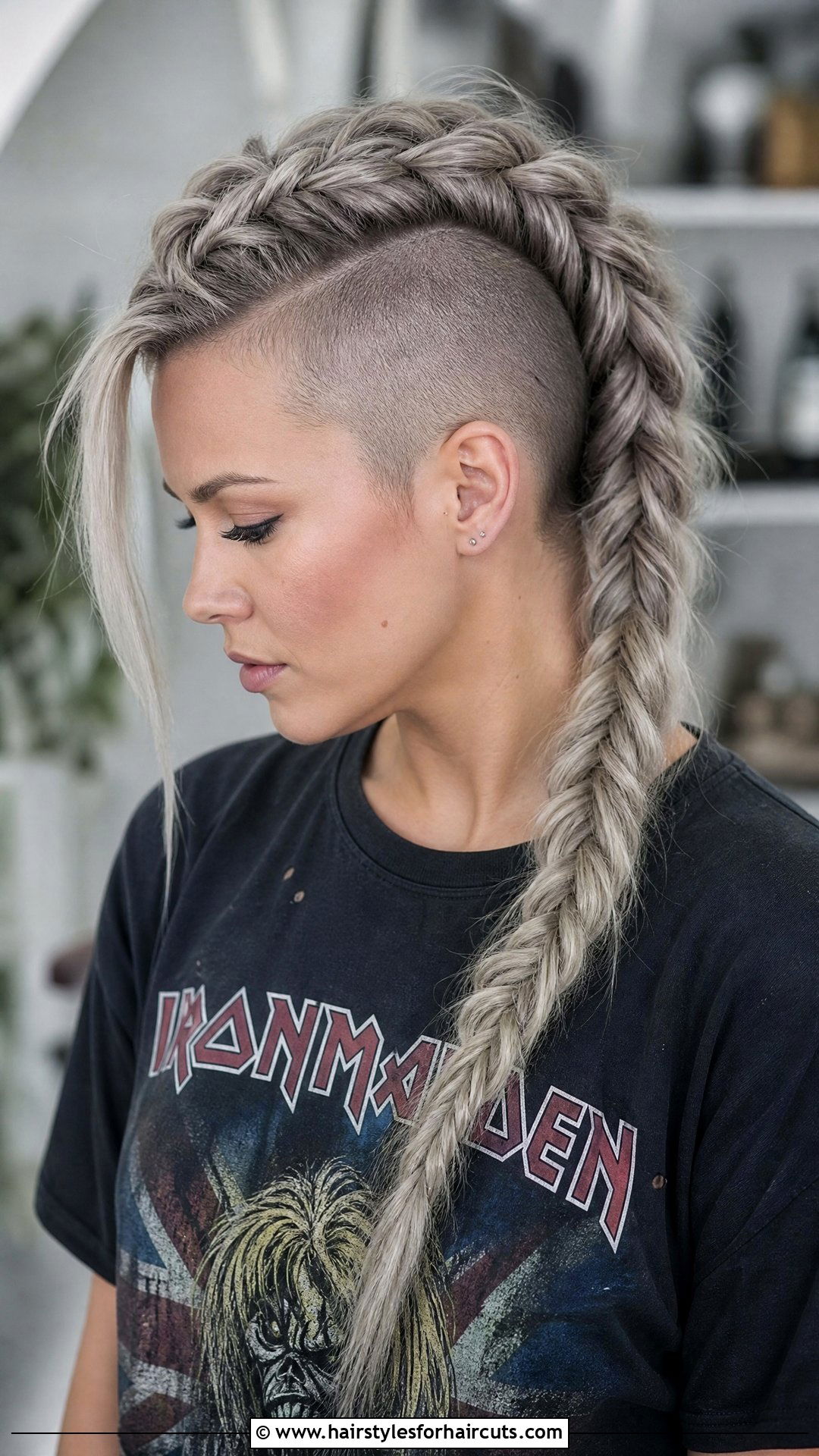 Side Shaved Viking Braid - 25 womens viking hairstyles - 25 womens viking hairstyles