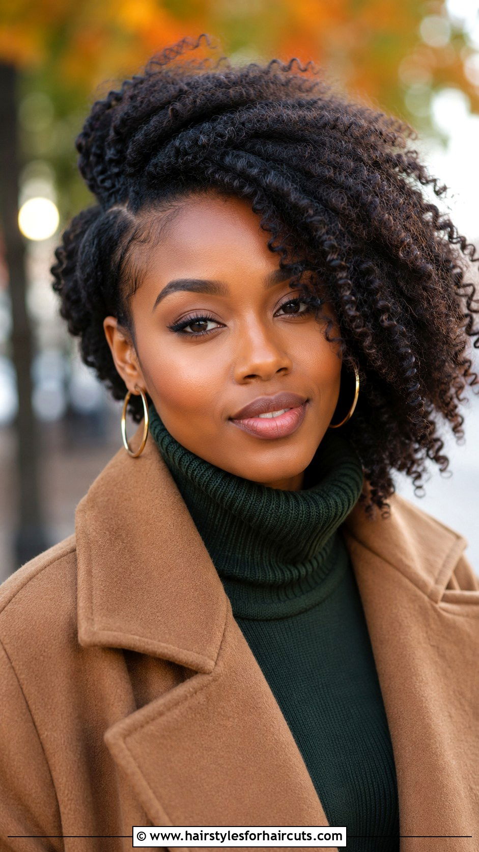 Side Swept Afro - 25 easy hairstyles for afro hair - 25 easy hairstyles for afro hair