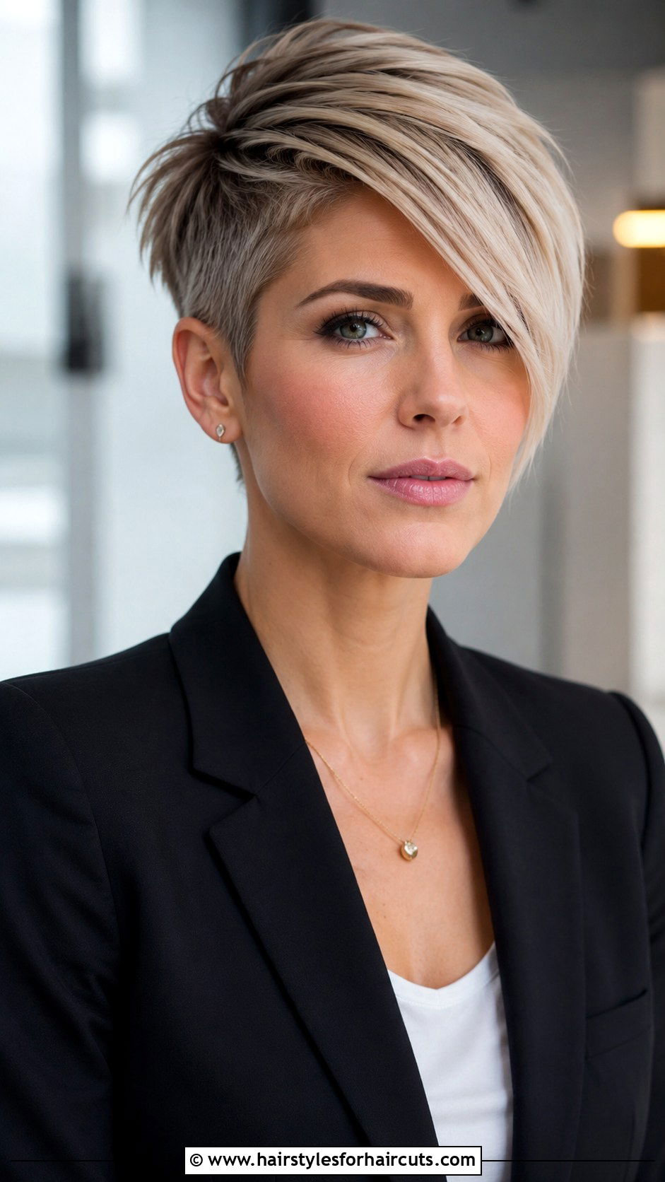 Side Swept Bang Pixie Haircut - 25 bang haircuts for thin hair - 25 bang haircuts for thin hair