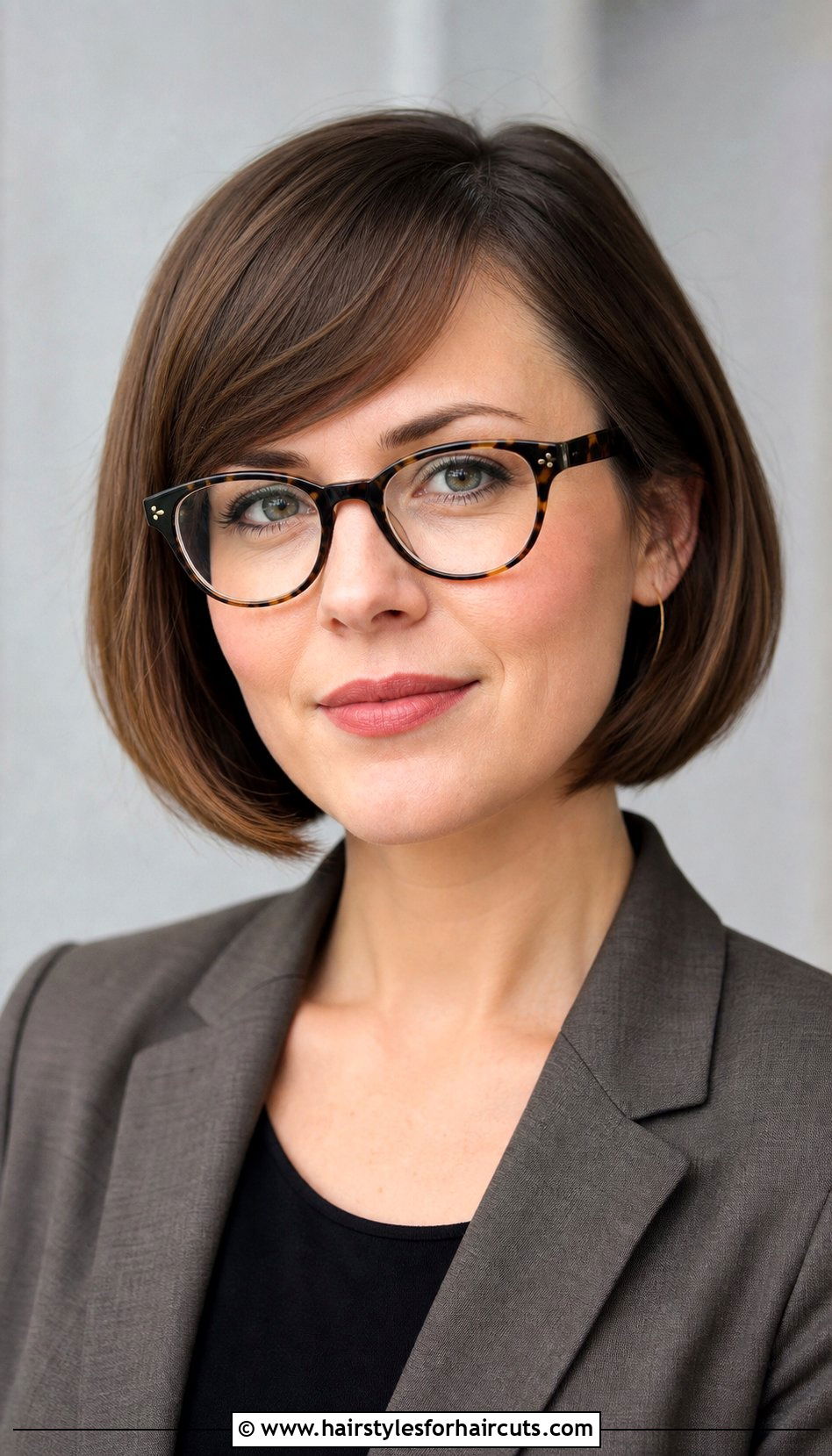 Side Swept Bangs Bob With Glasses - 25 hairstyles with glasses - 25 hairstyles with glasses