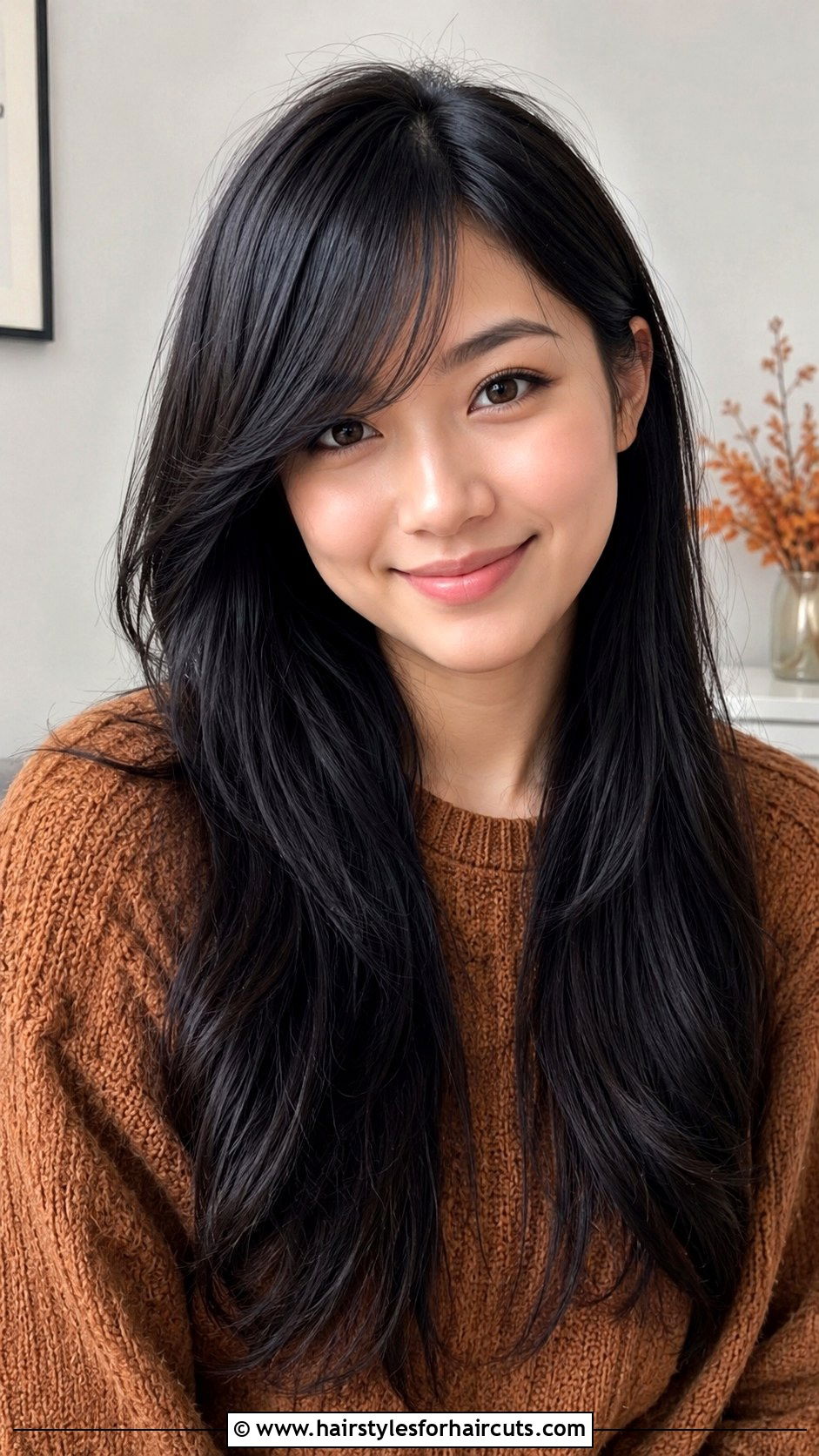 Side Swept Bangs With Long Black Hair - 25 bangs hairstyles black hair - 25 bangs hairstyles black hair