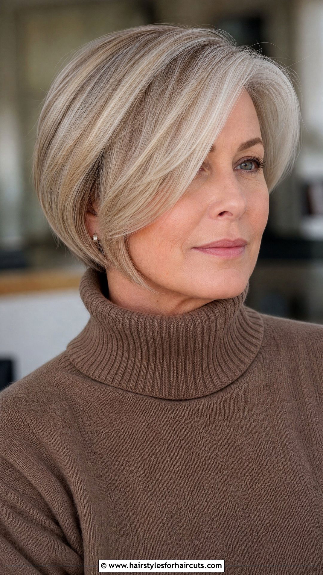 Side Swept Bob for Older Women - 25 hairstyles for elderly women - 25 hairstyles for elderly women