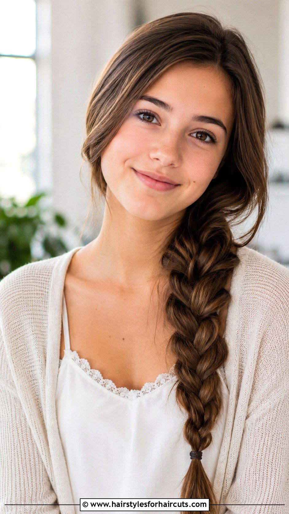 Side Swept Braid - 25 girl simple hairstyles - 25 girl simple hairstyles