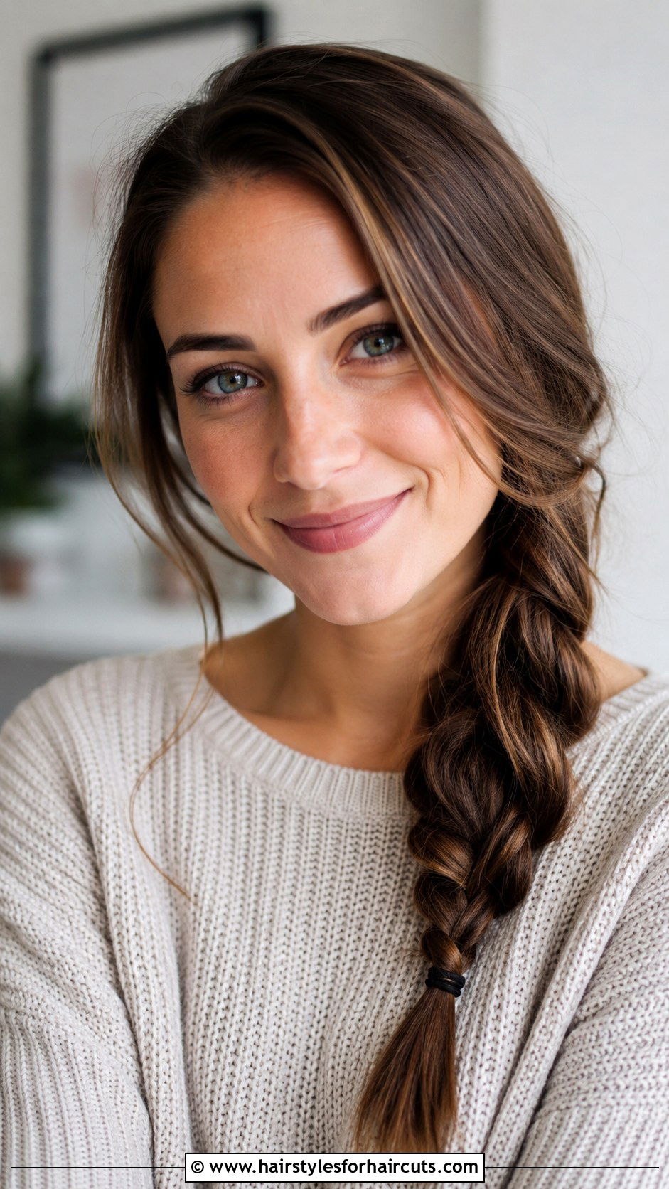 Side Swept Braid - 25 cute hairstyles for straight hair girls - 25 cute hairstyles for straight hair girls