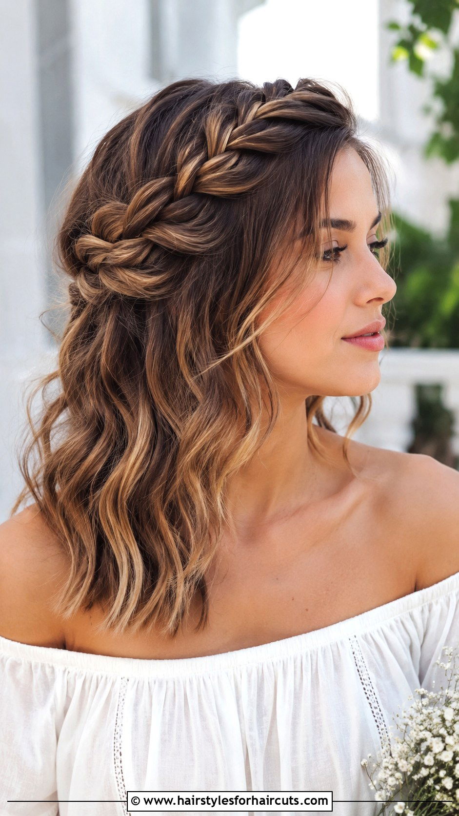 Side Swept Braid For Lob - 25 cocktail party hairstyles for short hair - 25 cocktail party hairstyles for short hair