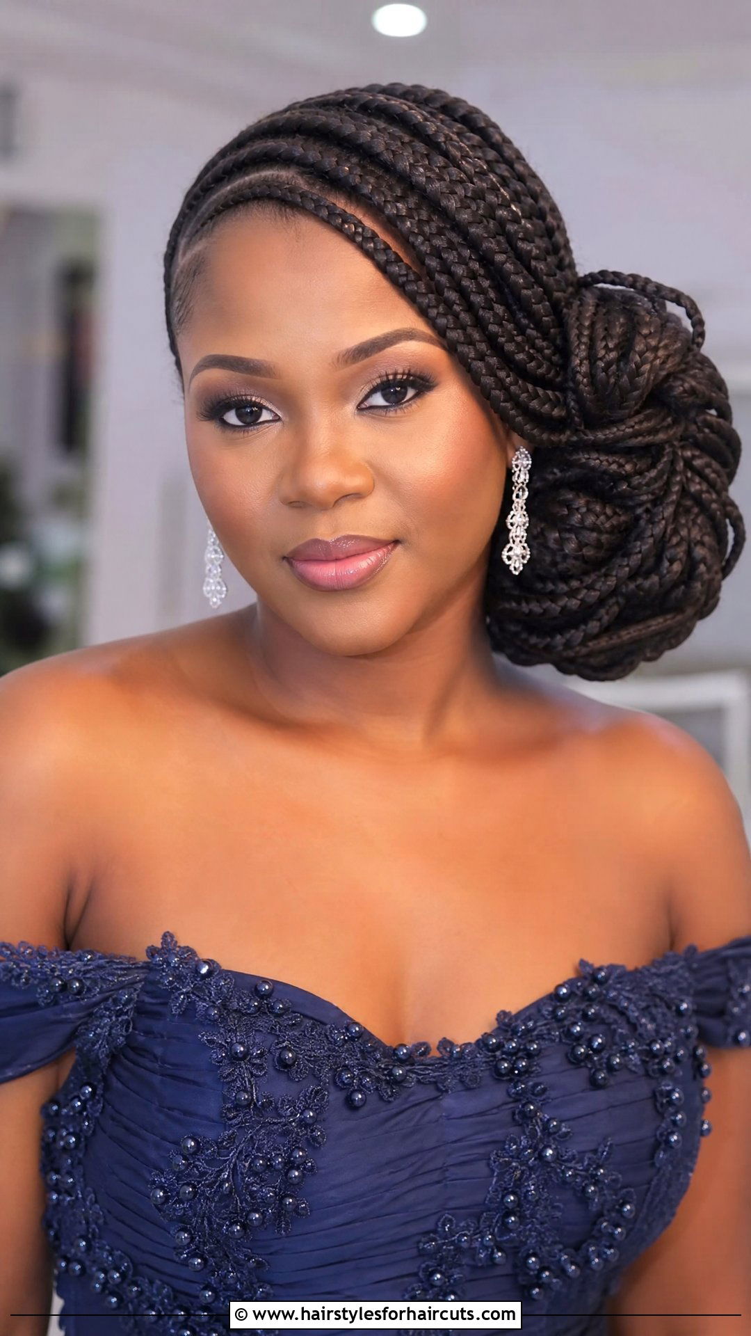 Side Swept Braided Updo - 25 formal braided hairstyles for black hair - 25 formal braided hairstyles for black hair