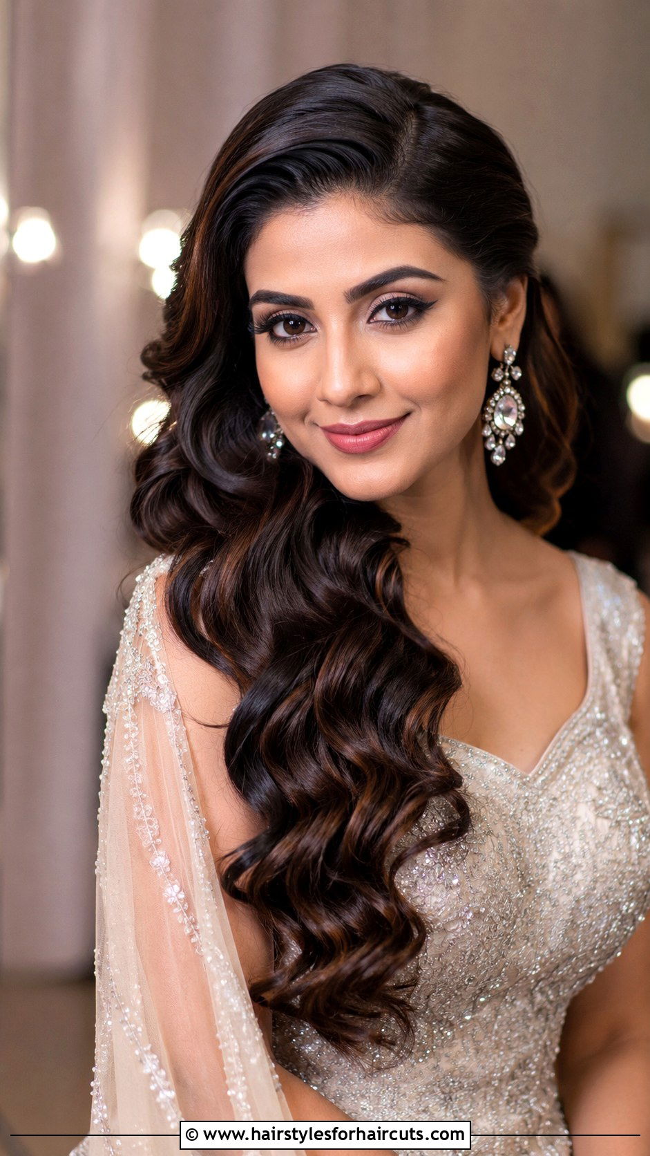 Side Swept Bridal Curls - 25 bridal hairstyles long hair - 25 bridal hairstyles long hair