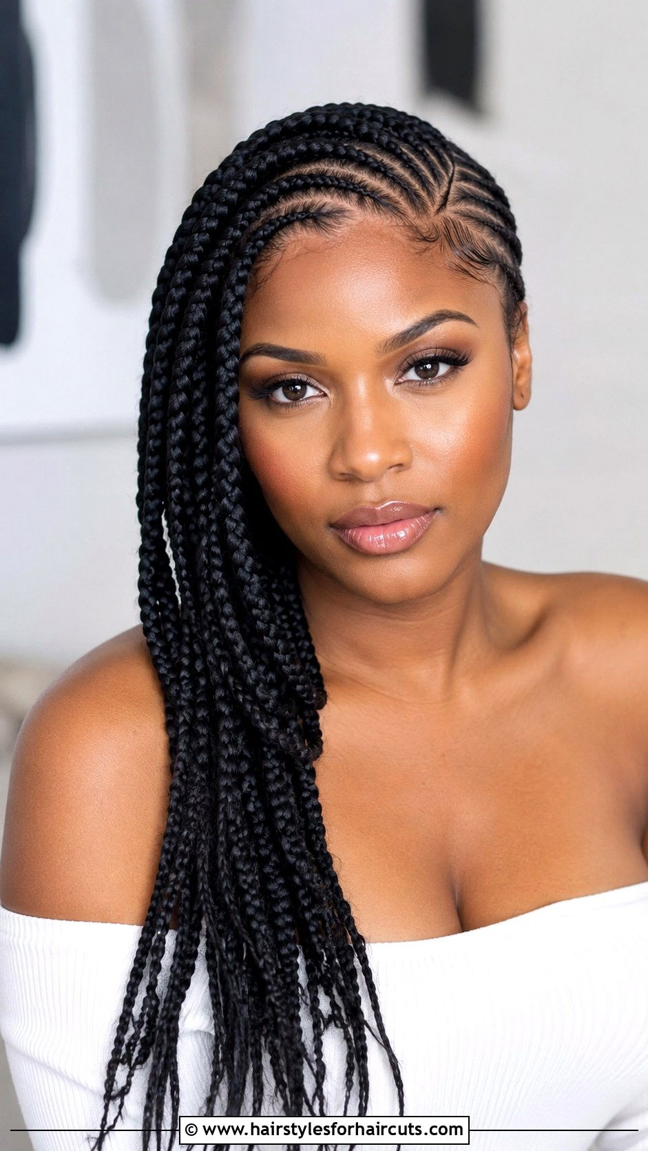 Side Swept Cornrows - 25 quick and easy hairstyles black hair - 25 quick & easy hairstyles black hair
