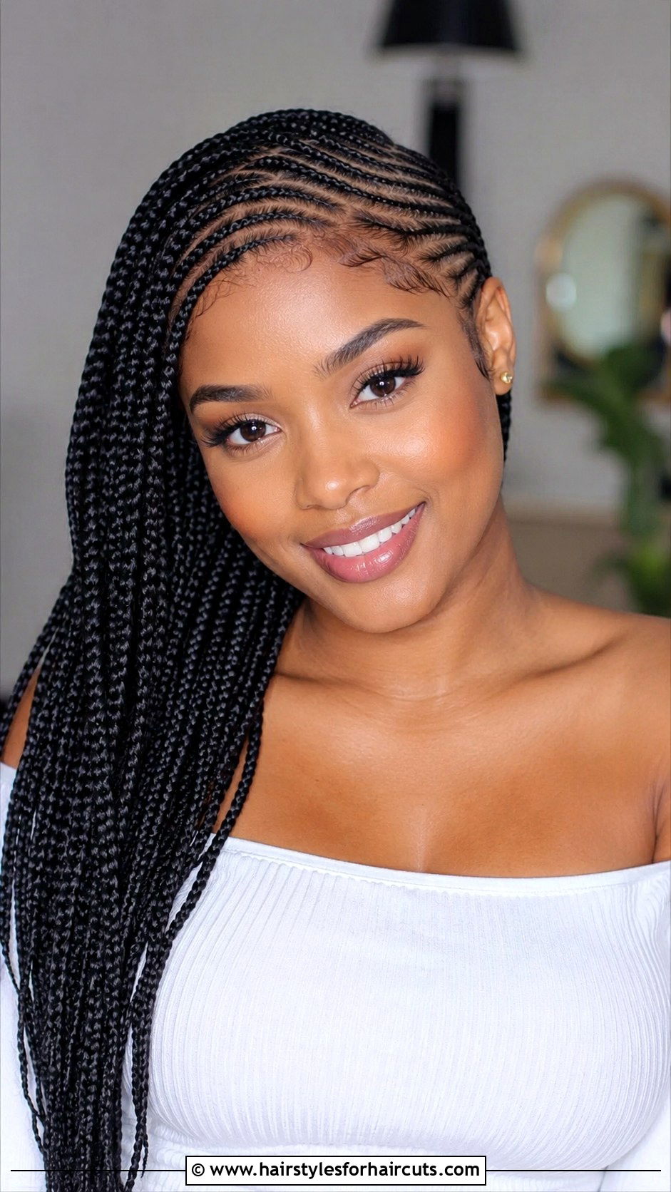 Side Swept Cornrows - 25 black woman cornrow hairstyles - 25 black woman cornrow hairstyles