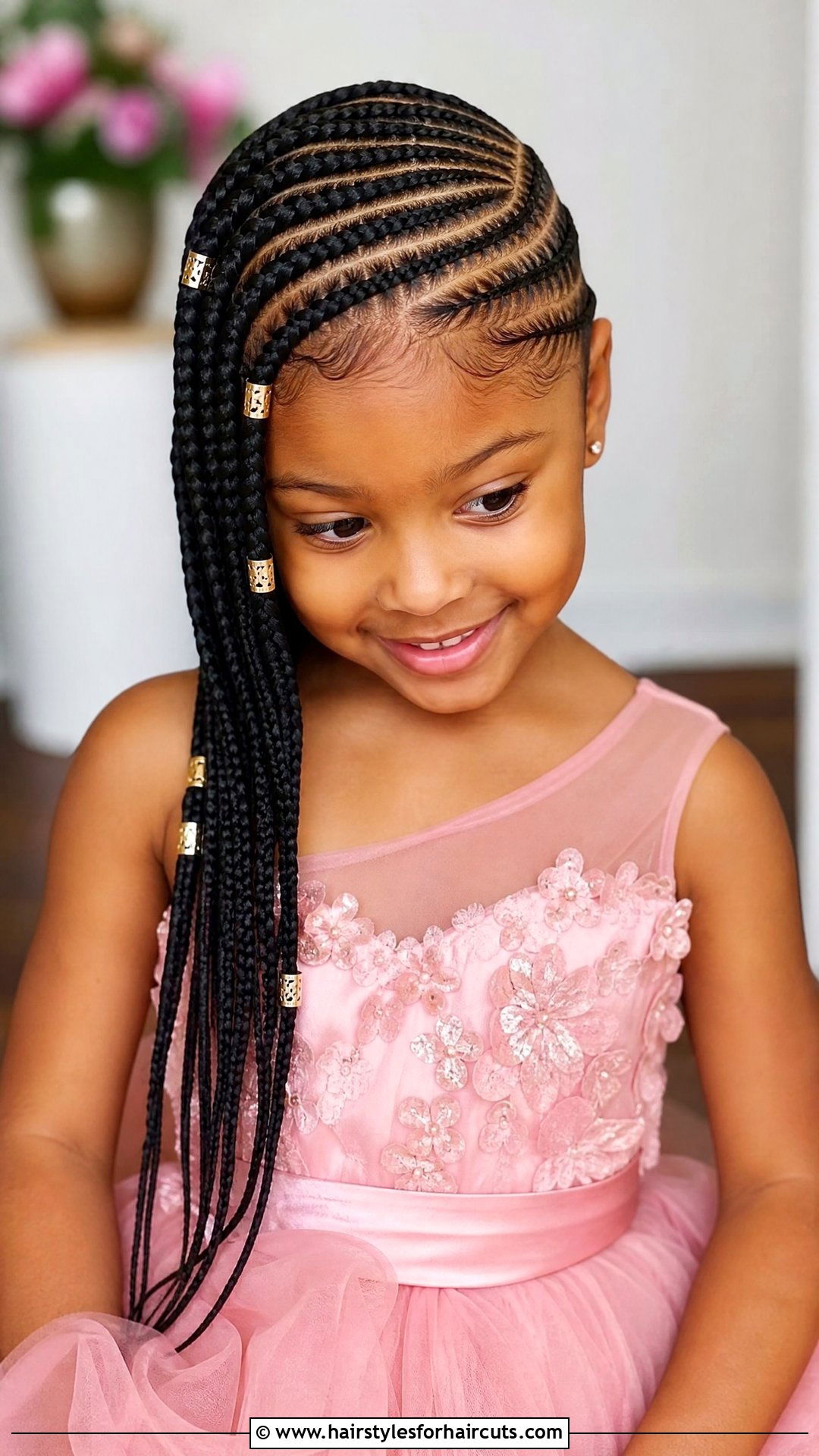 Side Swept Cornrows - 25 corn roll hairstyles for little girl - 25 corn roll hairstyles for little girl