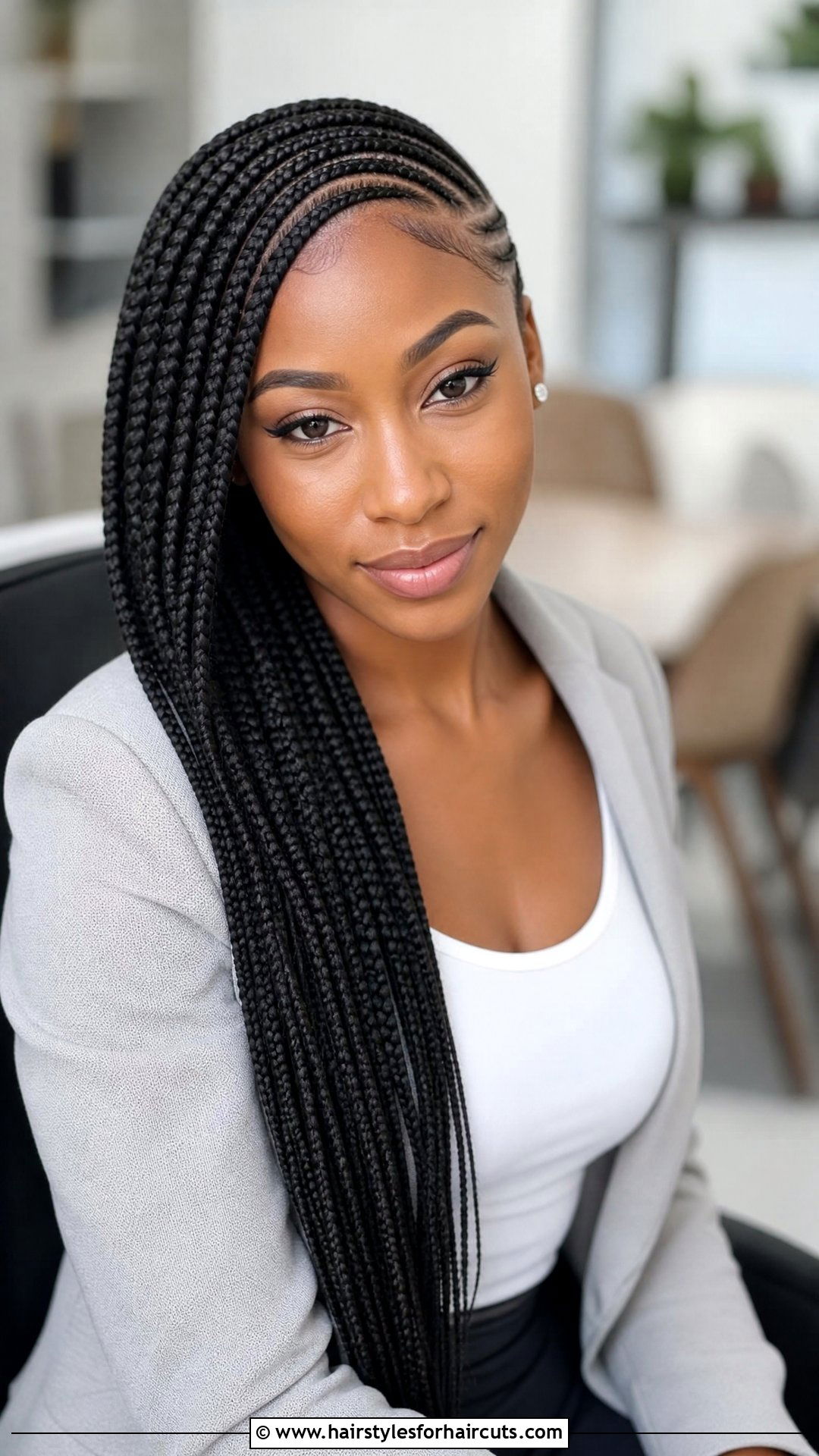 Side Swept Cornrows With Extensions - 25 hairstyles with extensions for black hair braids - 25 hairstyles with extensions for black hair braids