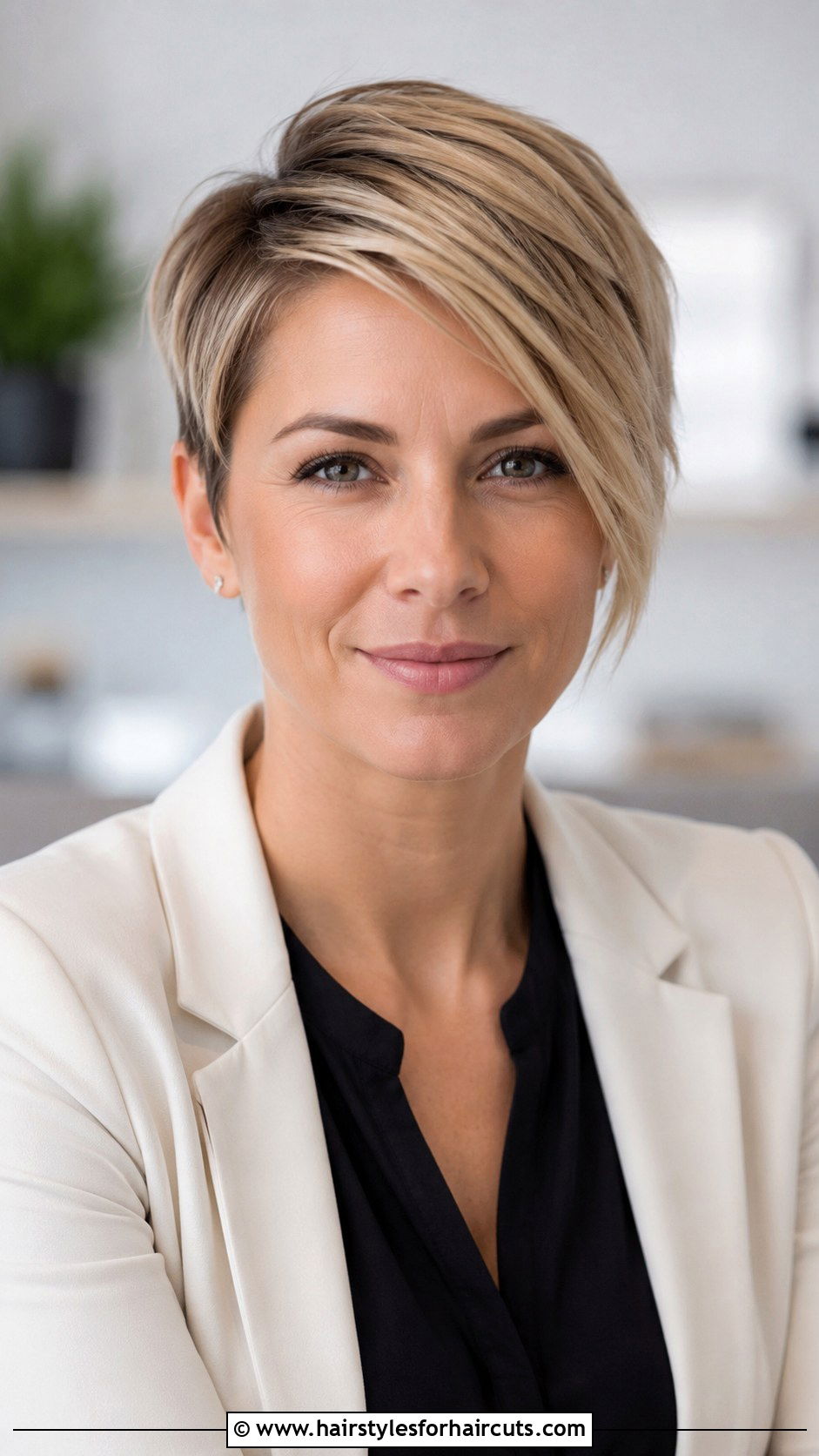Side Swept Crop - 25 hairstyles after chemo - 25 hairstyles after chemo