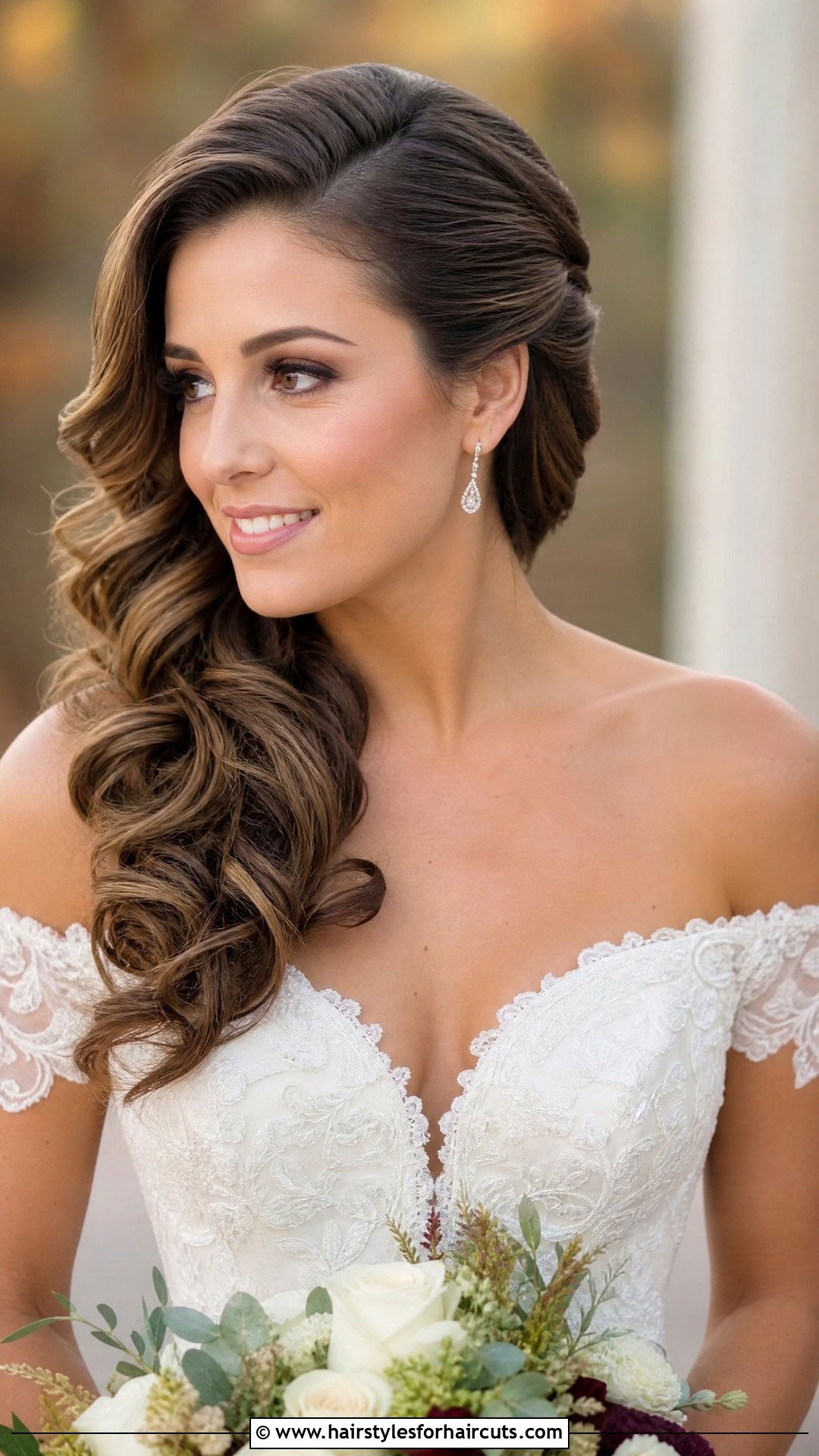 Side Swept Curls - 25 wedding hairstyles black hair - 25 wedding hairstyles black hair