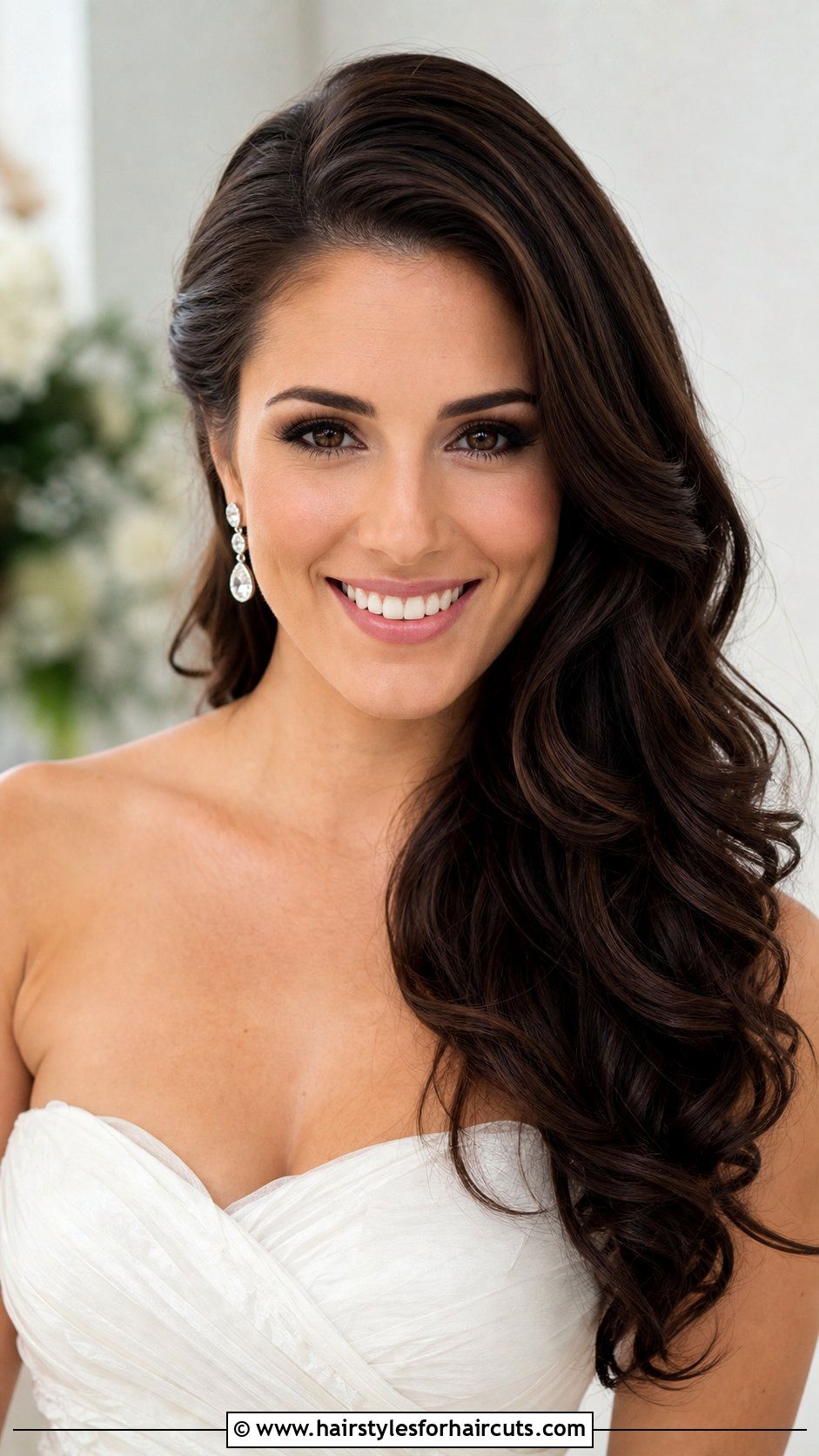Side Swept Curls For Wedding - 25 wedding hairstyles for shoulder length hair - 25 wedding hairstyles for shoulder length hair